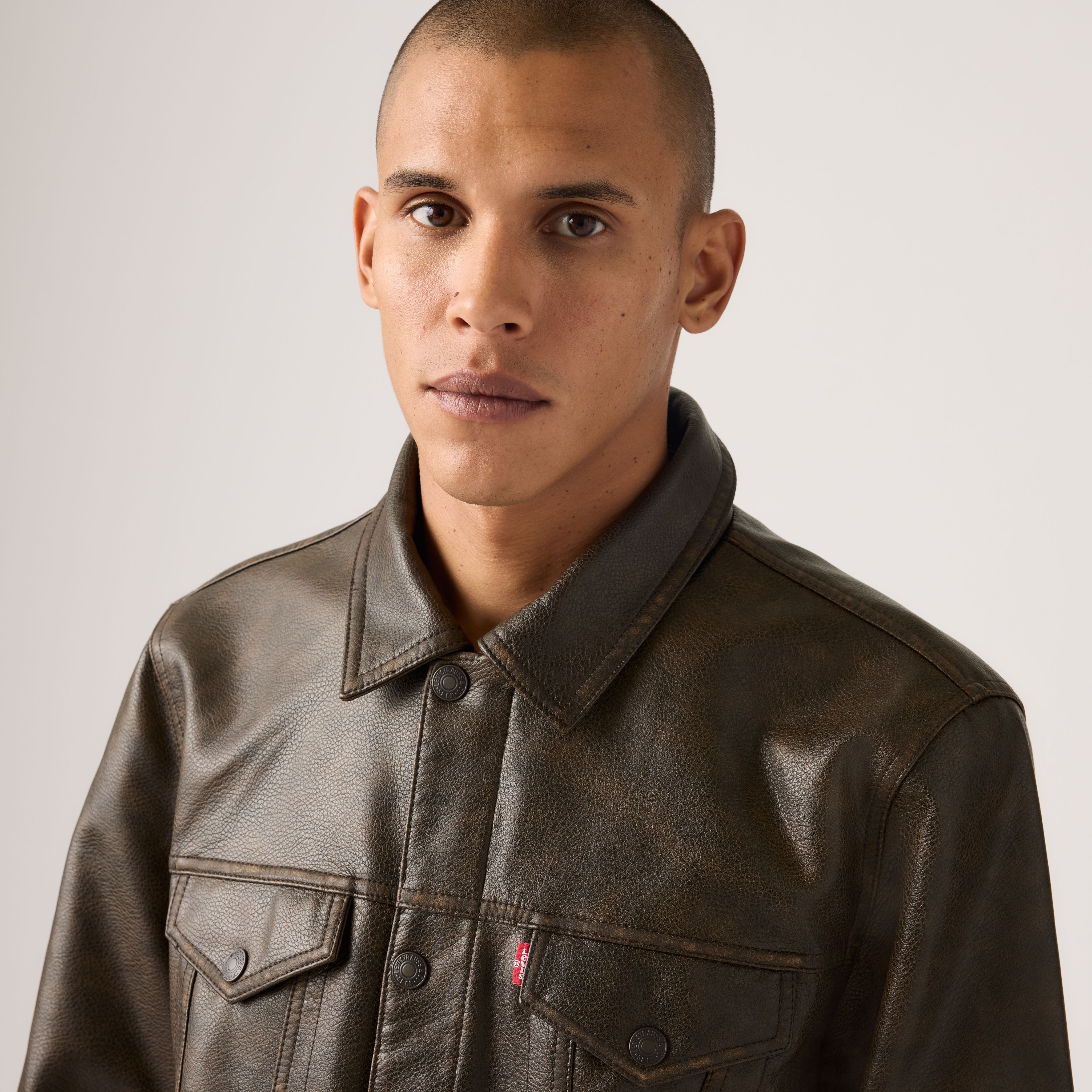 Faux Leather Trucker Jacket 4