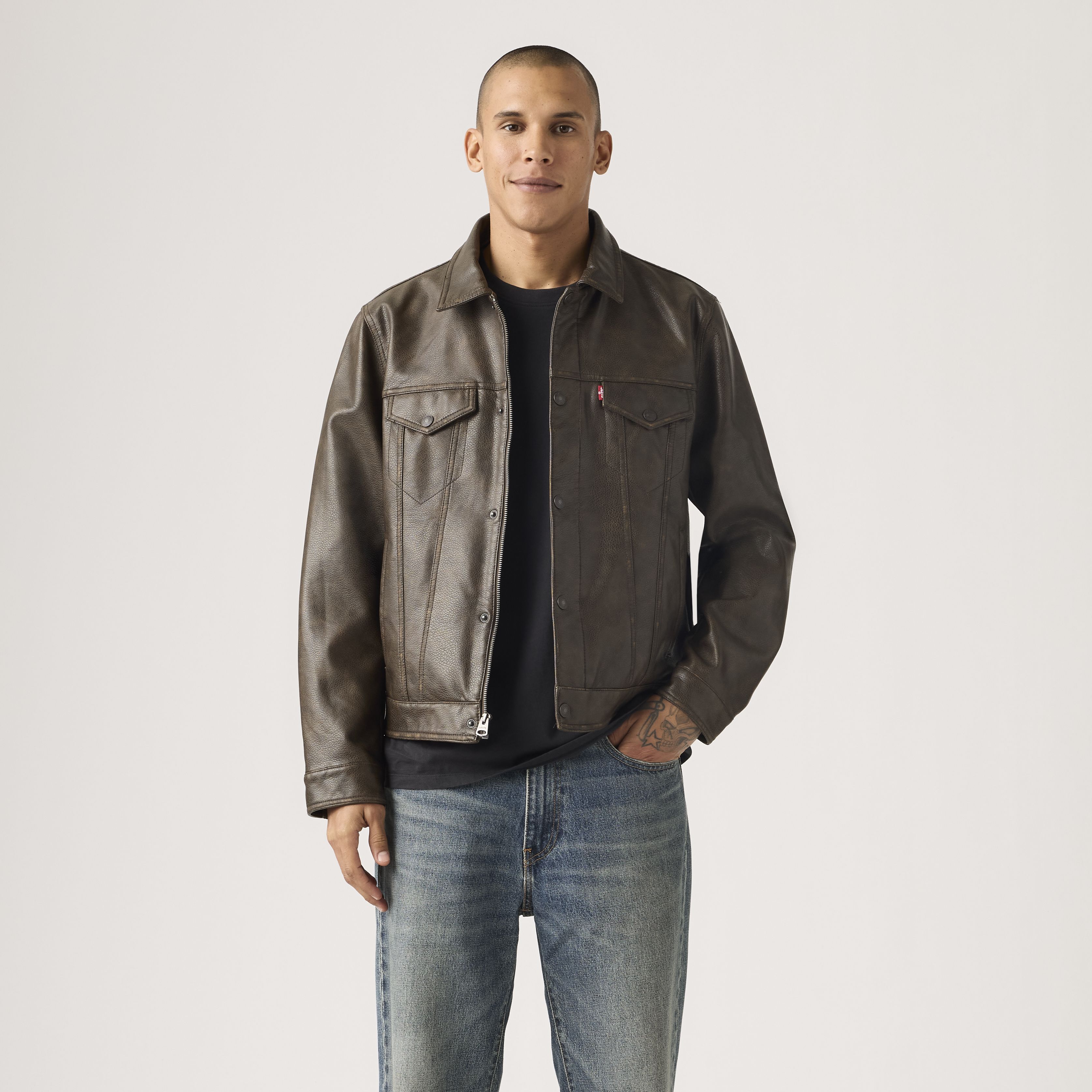 Faux Leather Trucker Jacket 12