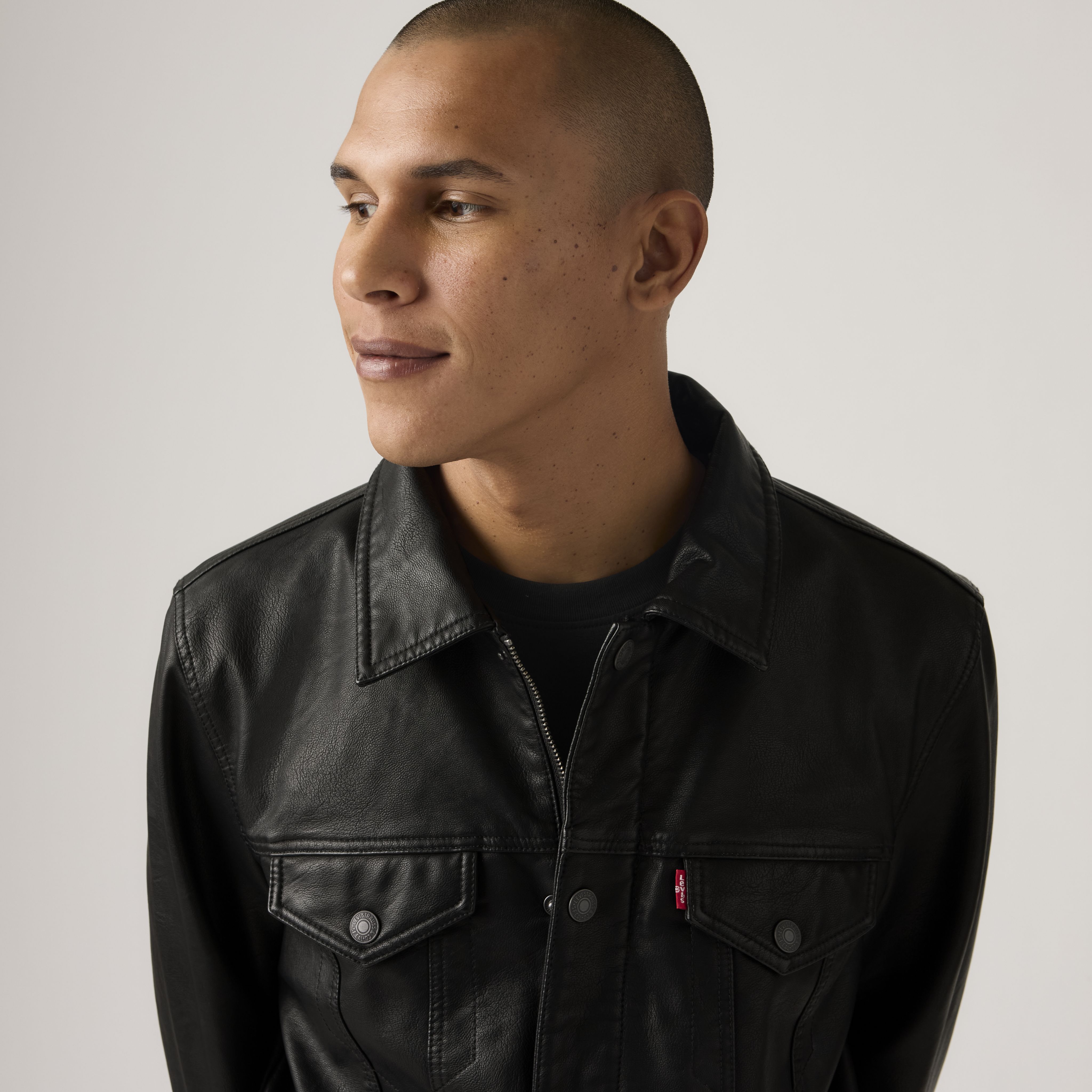 Faux Leather Trucker Jacket 2