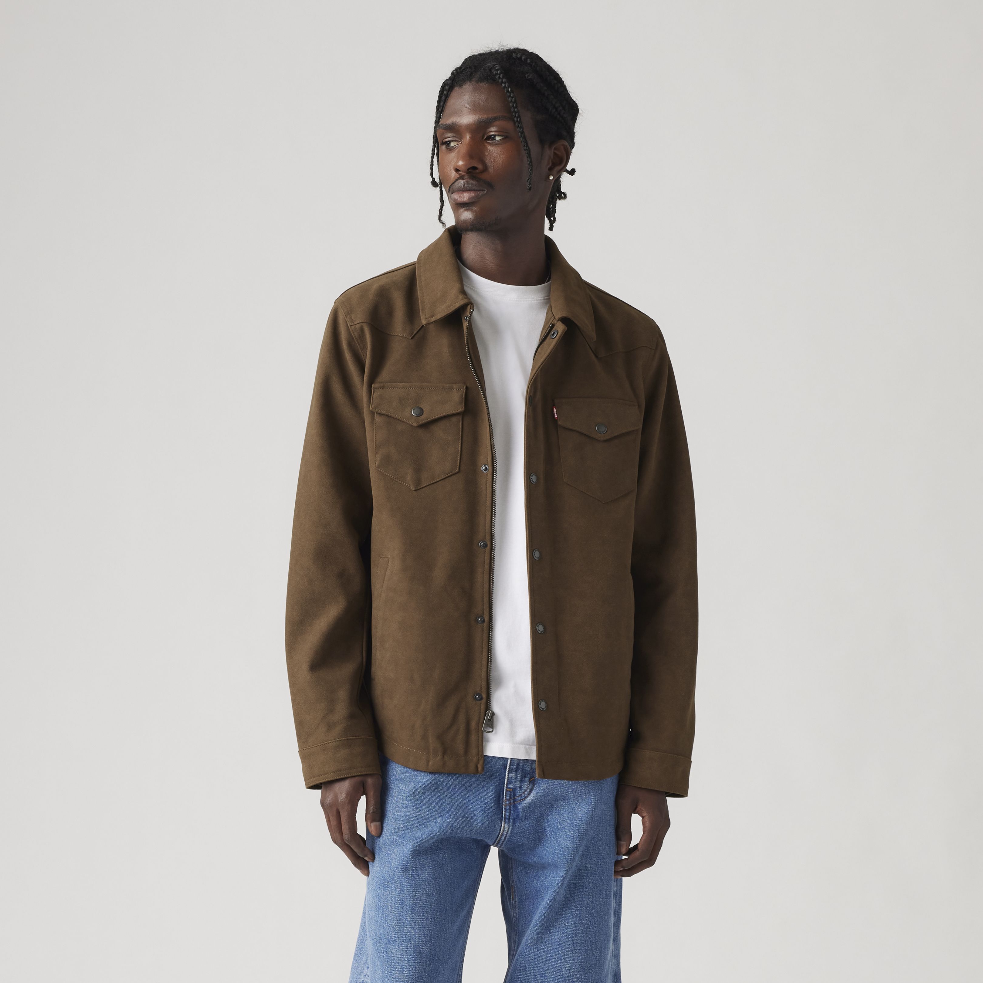Faux Suede Western Shacket - Brown | Levi's® CA