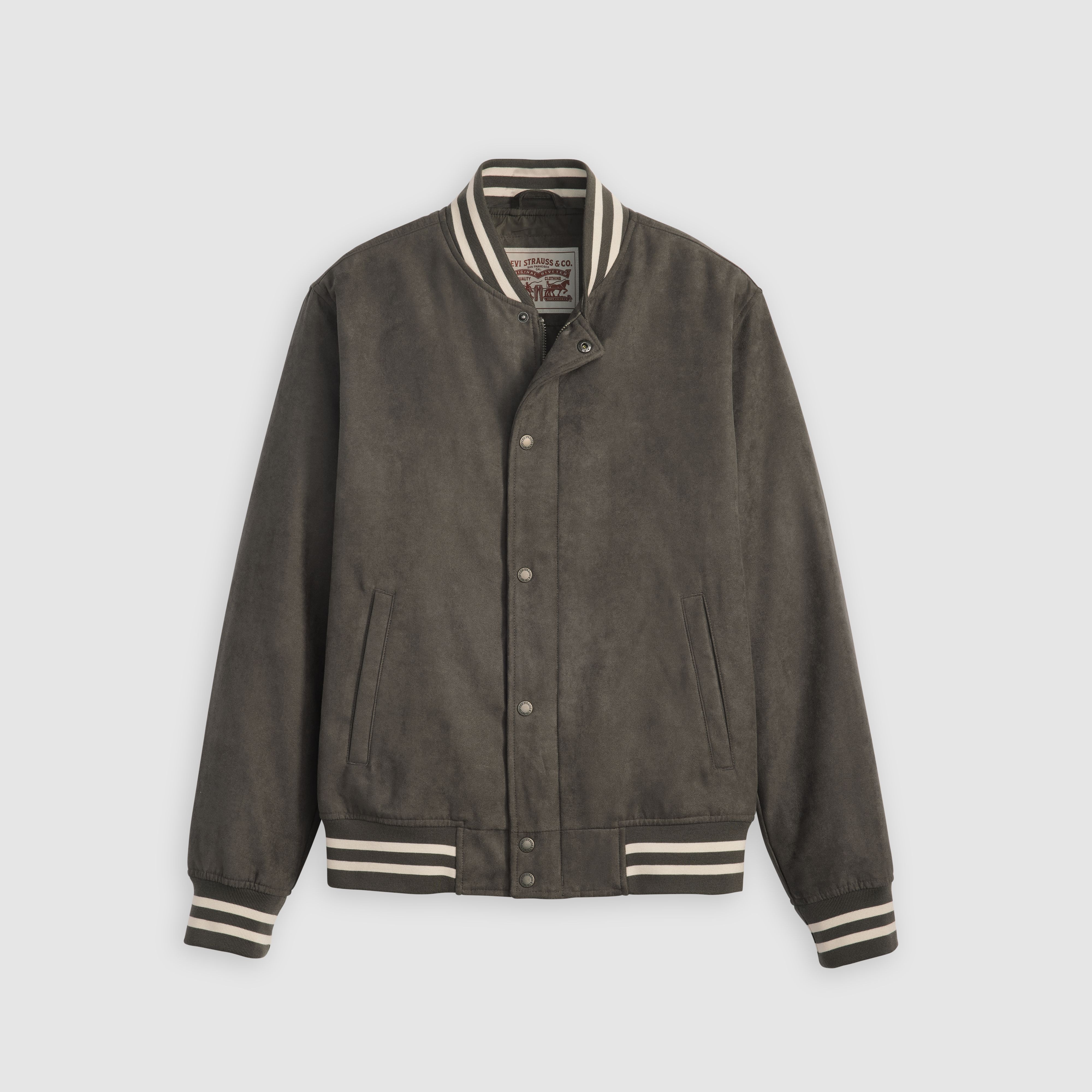 Faux Suede Varsity Jacket 1