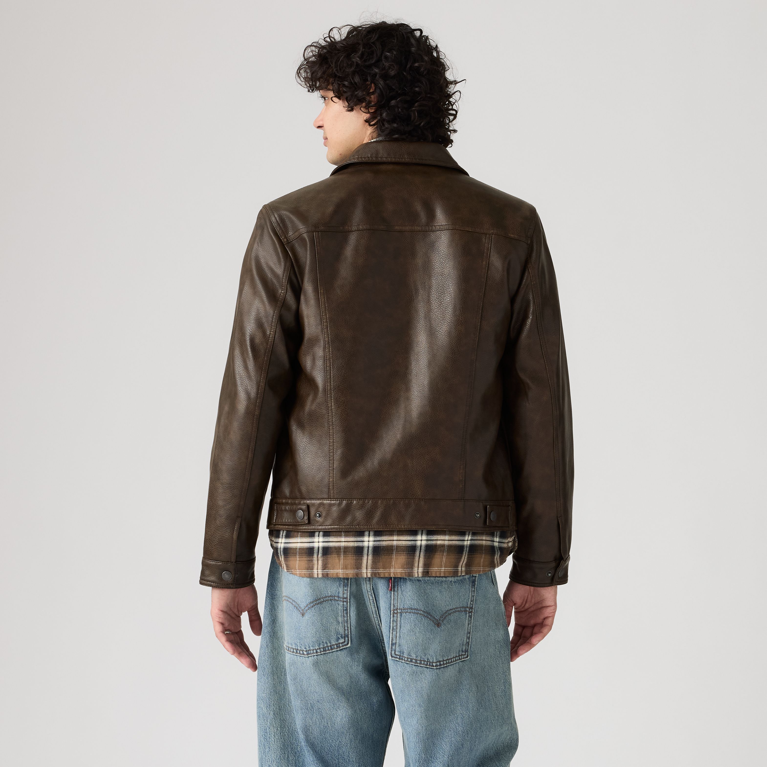 Faux Leather Trucker Jacket 4