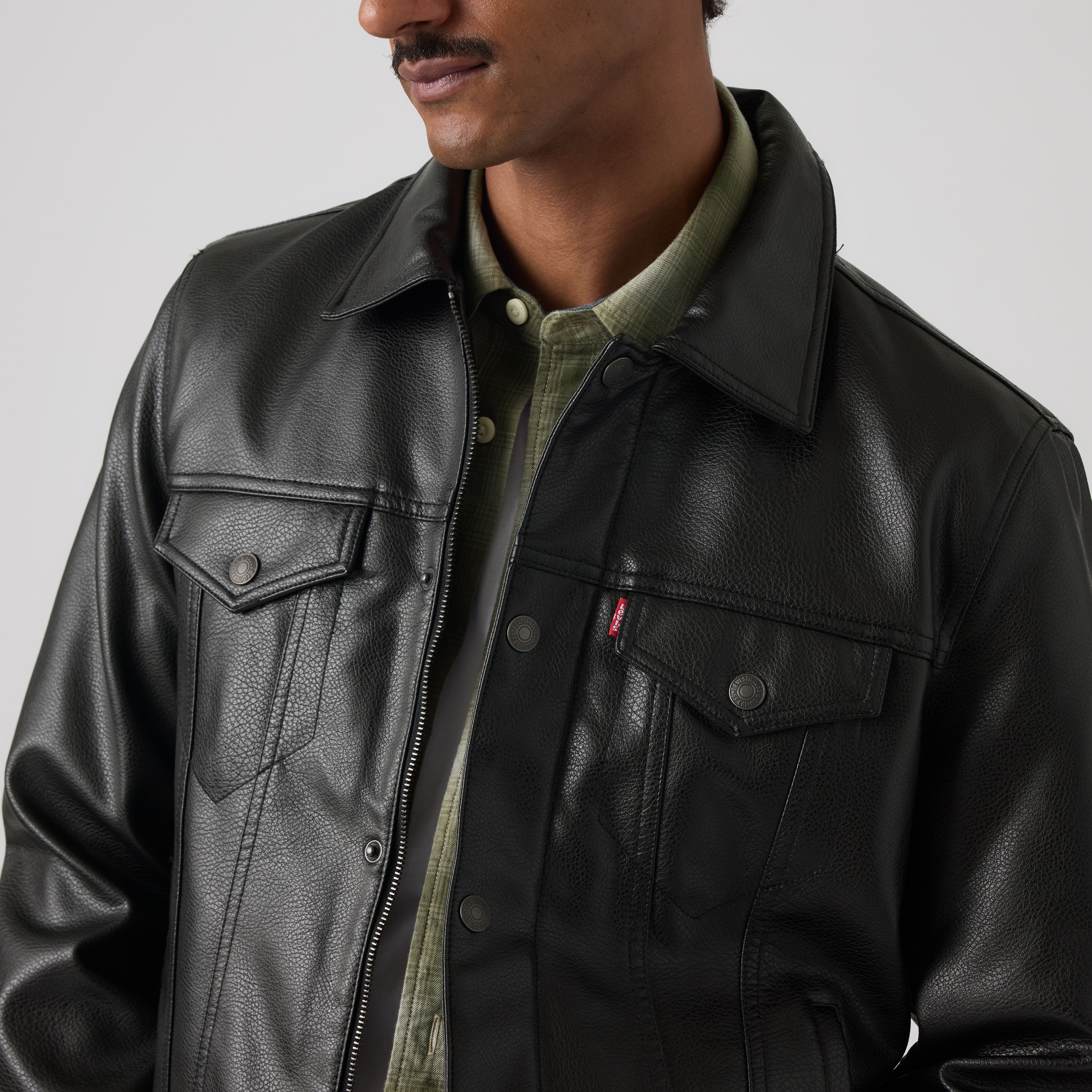 Faux Leather Trucker Jacket 2