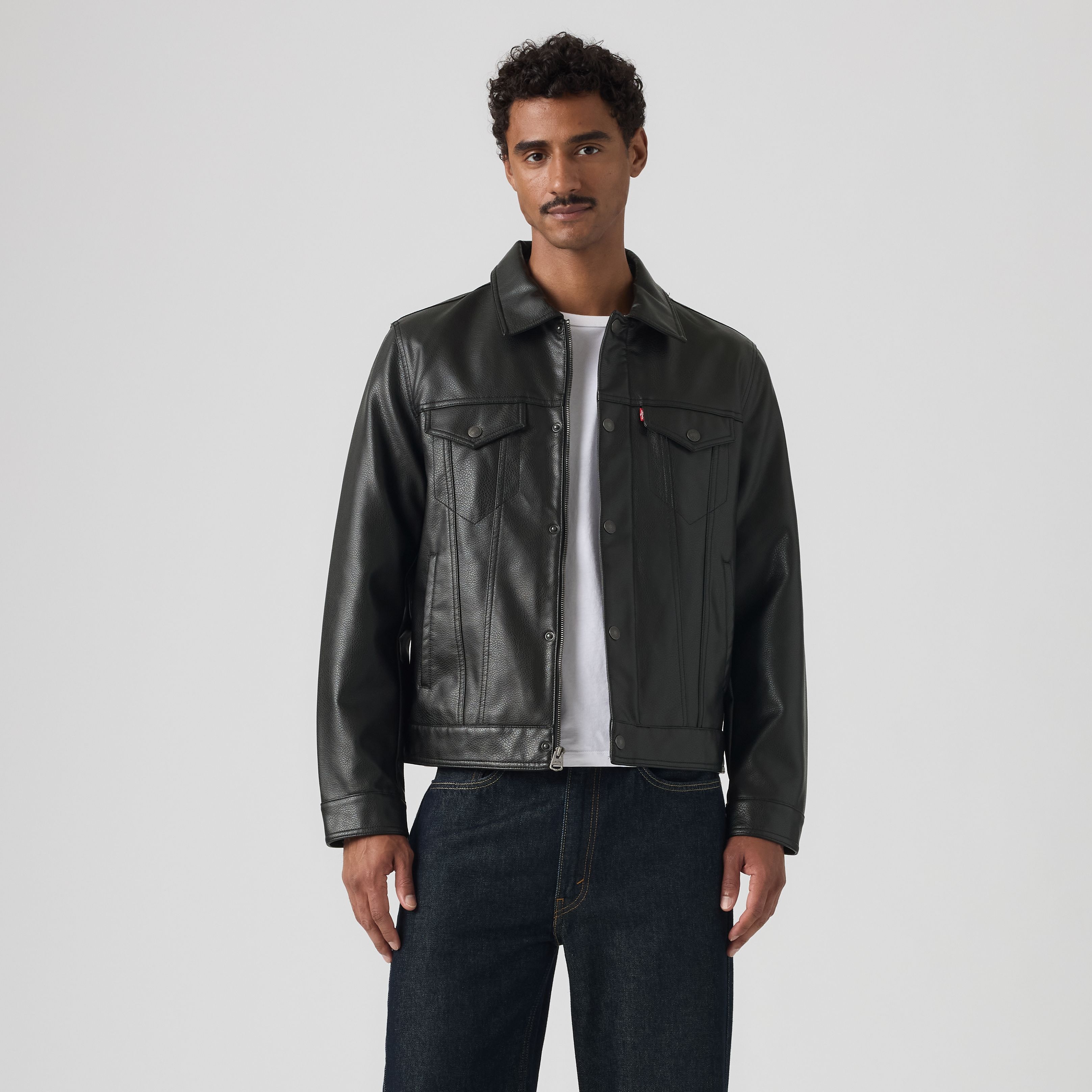 Faux Leather Trucker Jacket 3