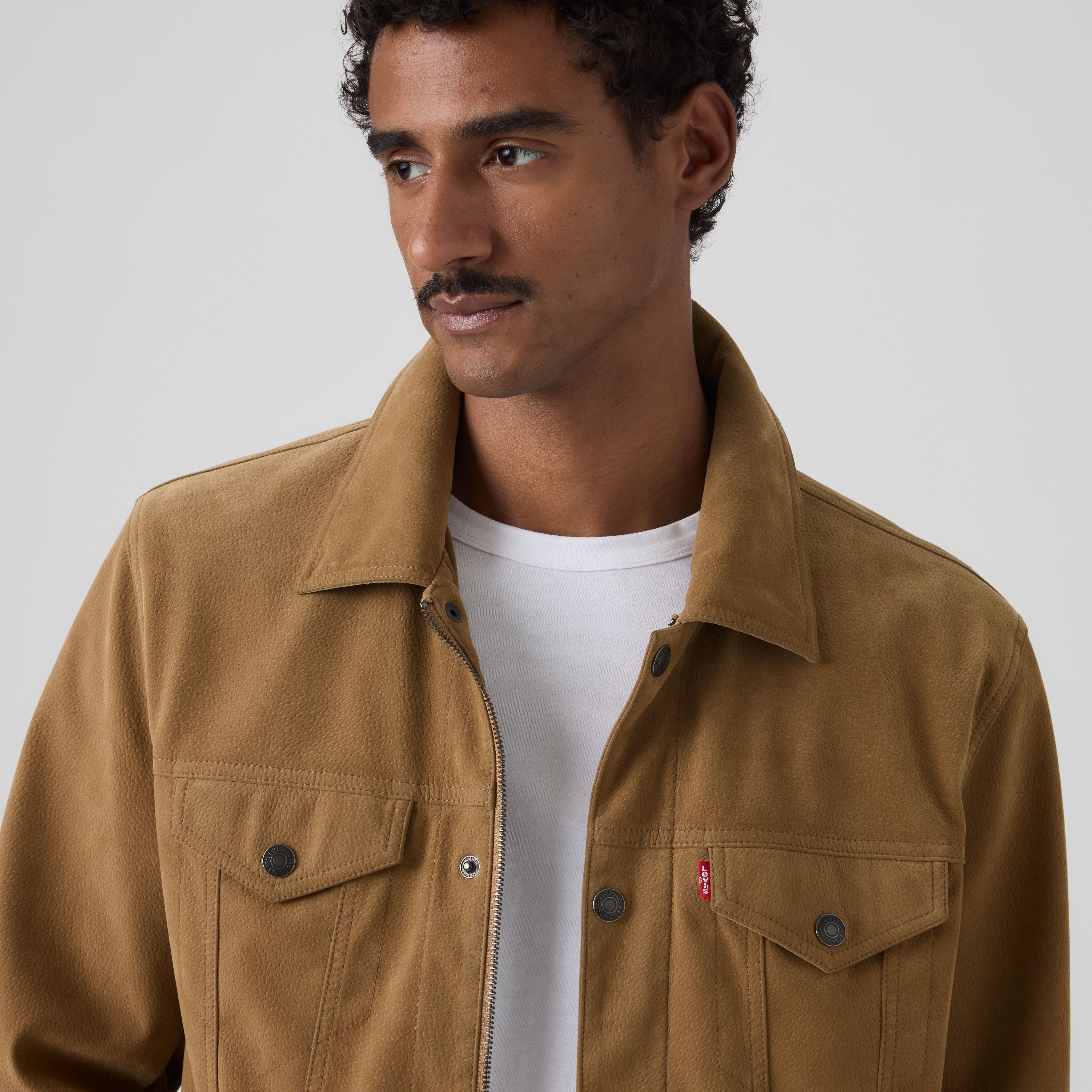 Vintage Faux Cow Suede Trucker Jacket 2