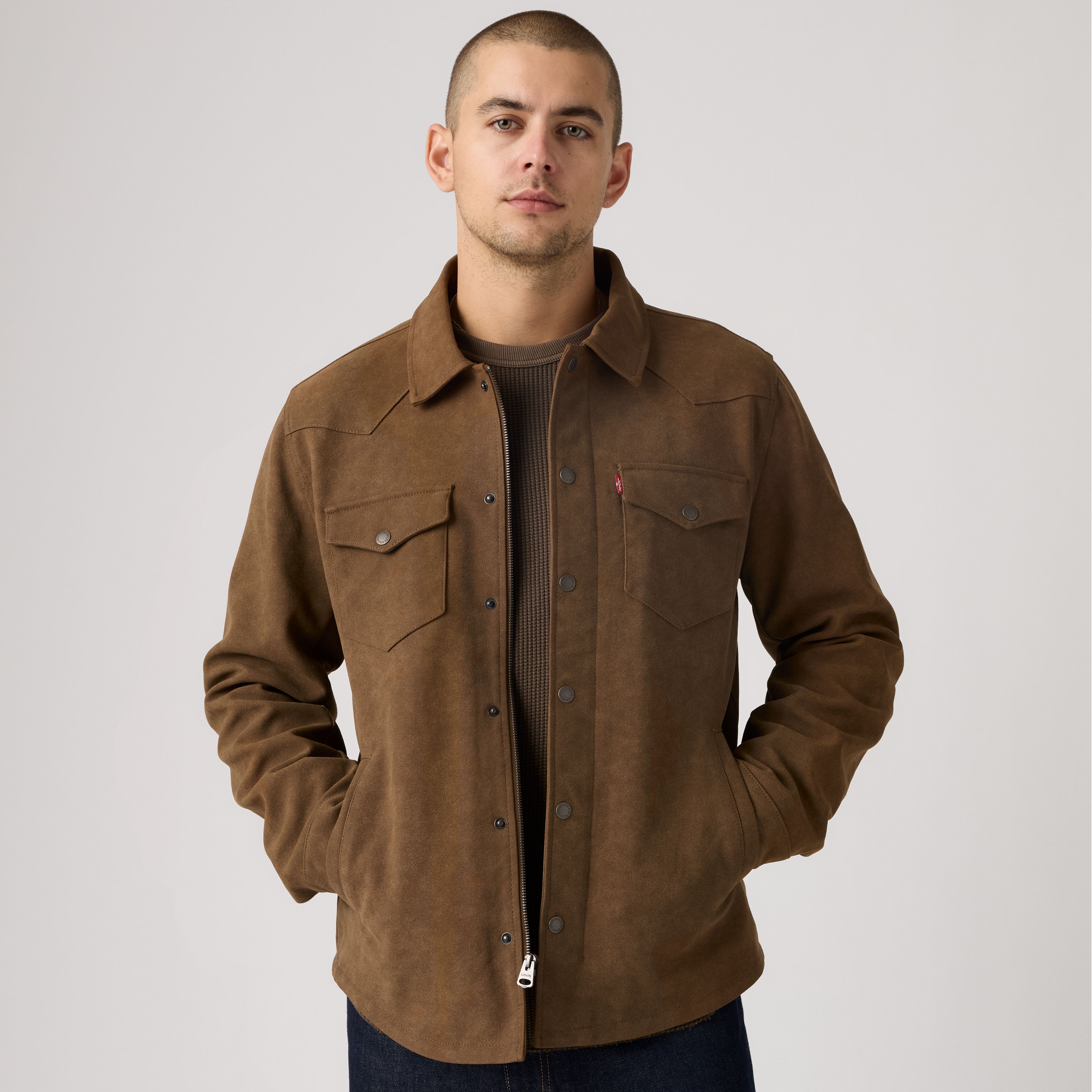 Faux Suede Western Overshirt