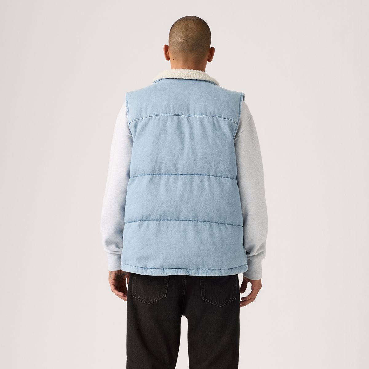 Utility Quilted Vest — Denim - Blue