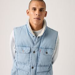 Utility Quilted Vest — Denim - Blue 2