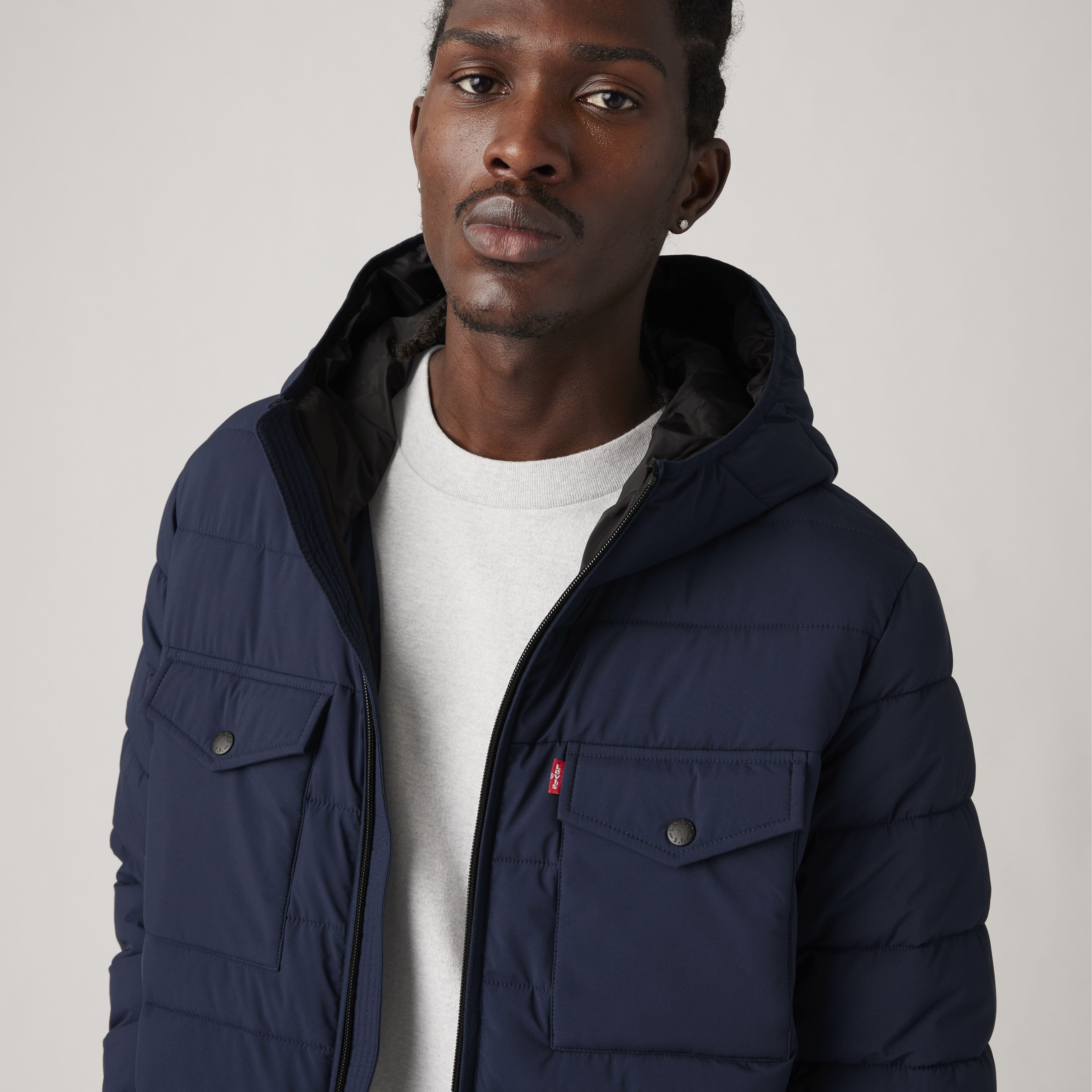 Hooded 2 Chest Pocket Puffer Jacket 2