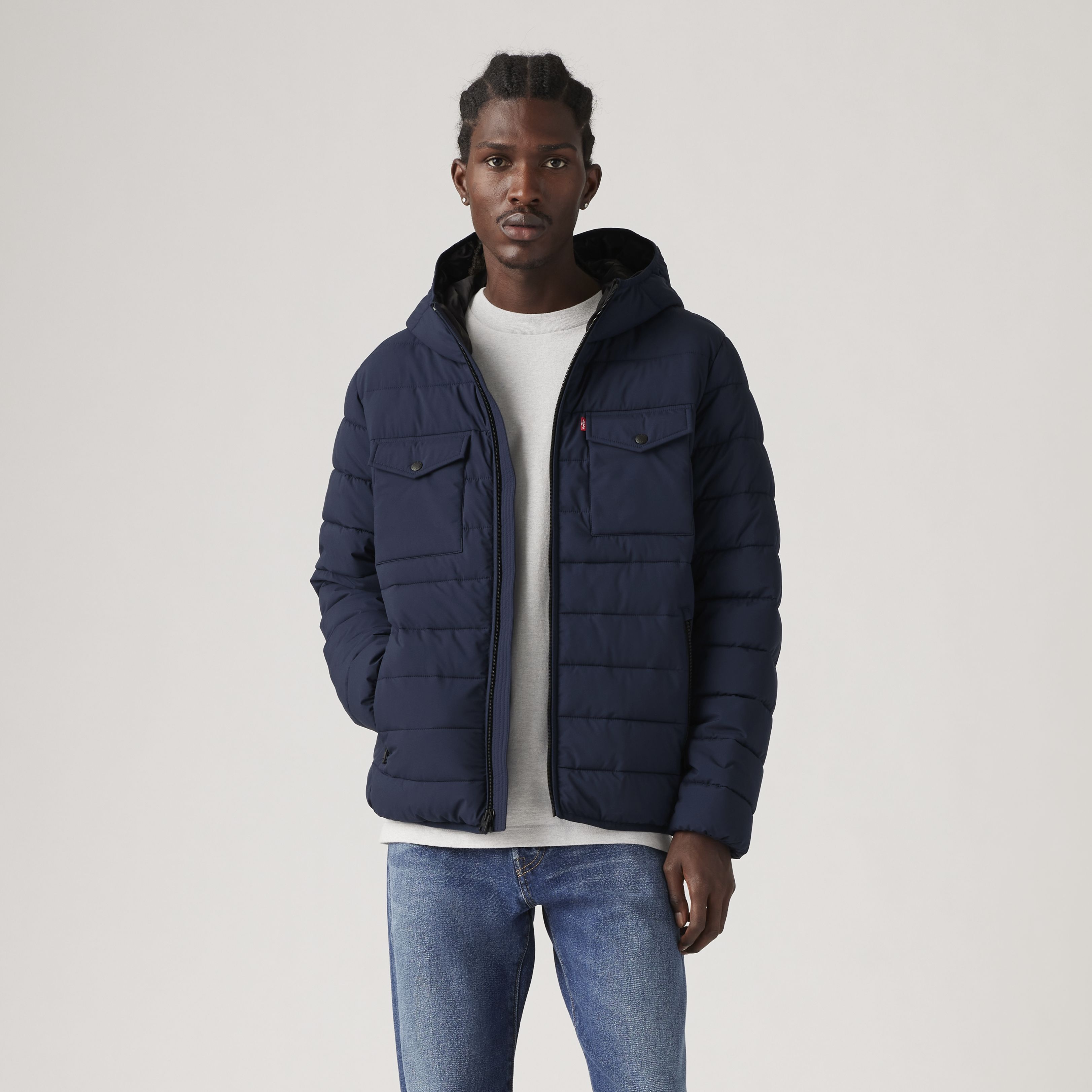 Hooded 2 Chest Pocket Puffer Jacket 3