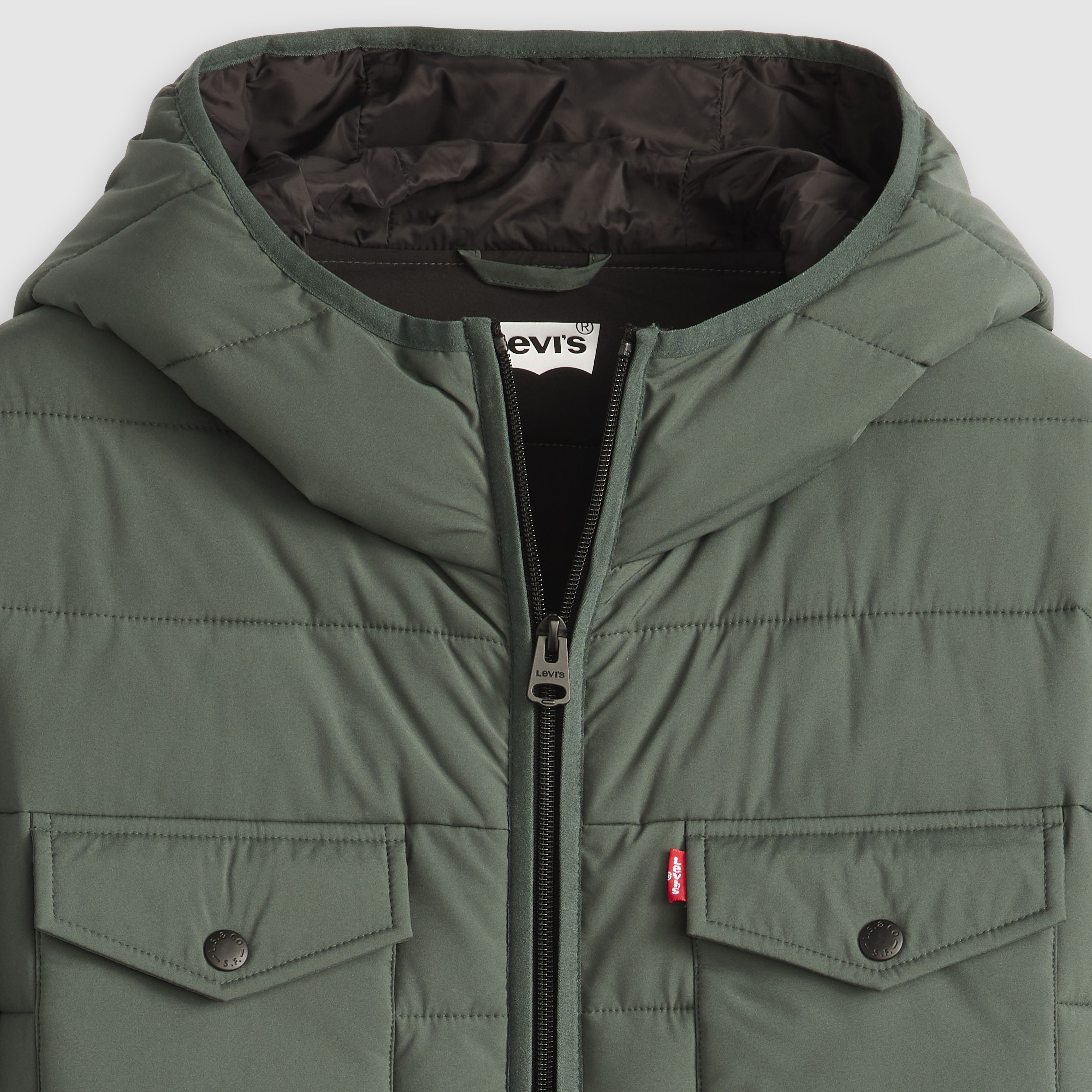 Hooded 2 Chest Pocket Puffer Jacket 4