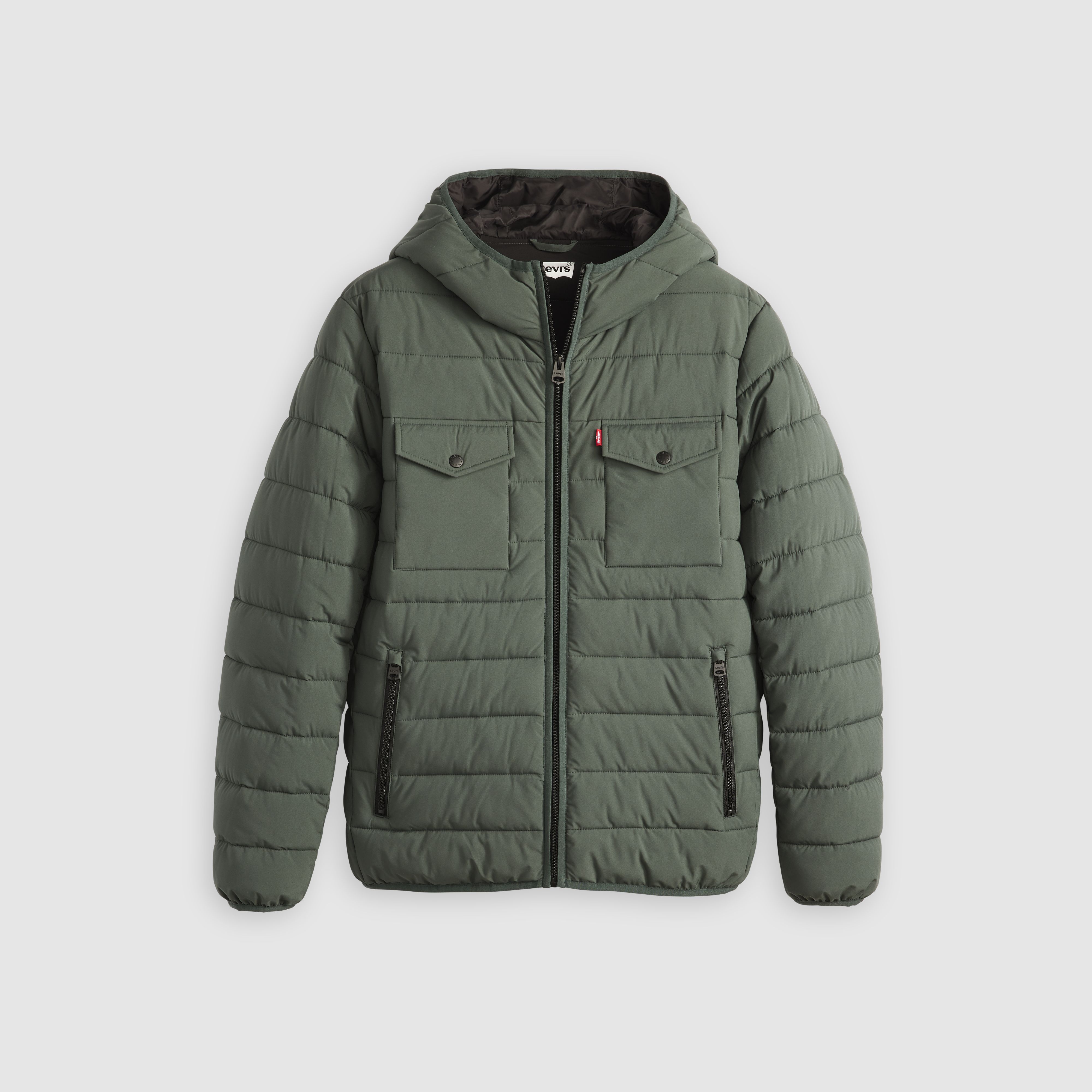 Hooded 2 Chest Pocket Puffer Jacket 3