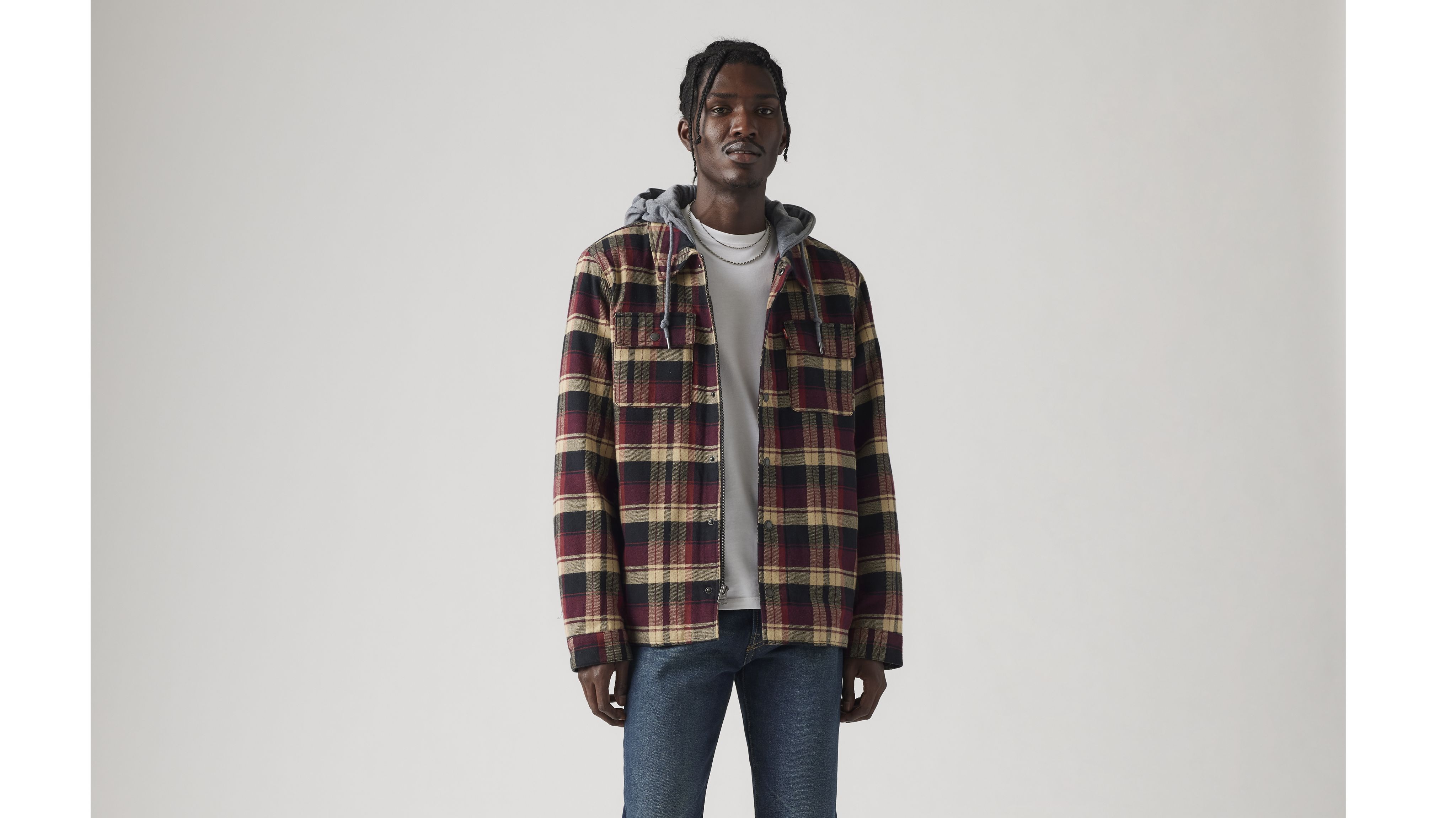 Cotton Plaid Sherpa Lined Shacket 1