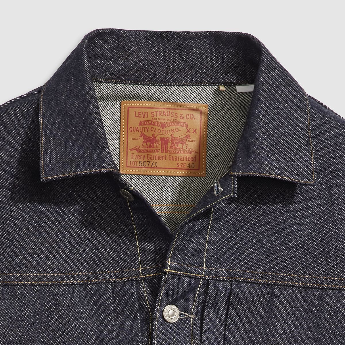 1953 Type II Selvedge Denim Trucker Jacket — Organic Rigid - Dark Wash