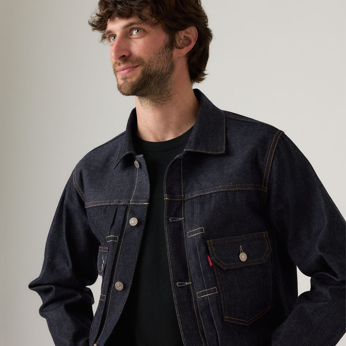 1953 Type II Selvedge Denim Trucker Jacket — Organic Rigid - Dark Wash
