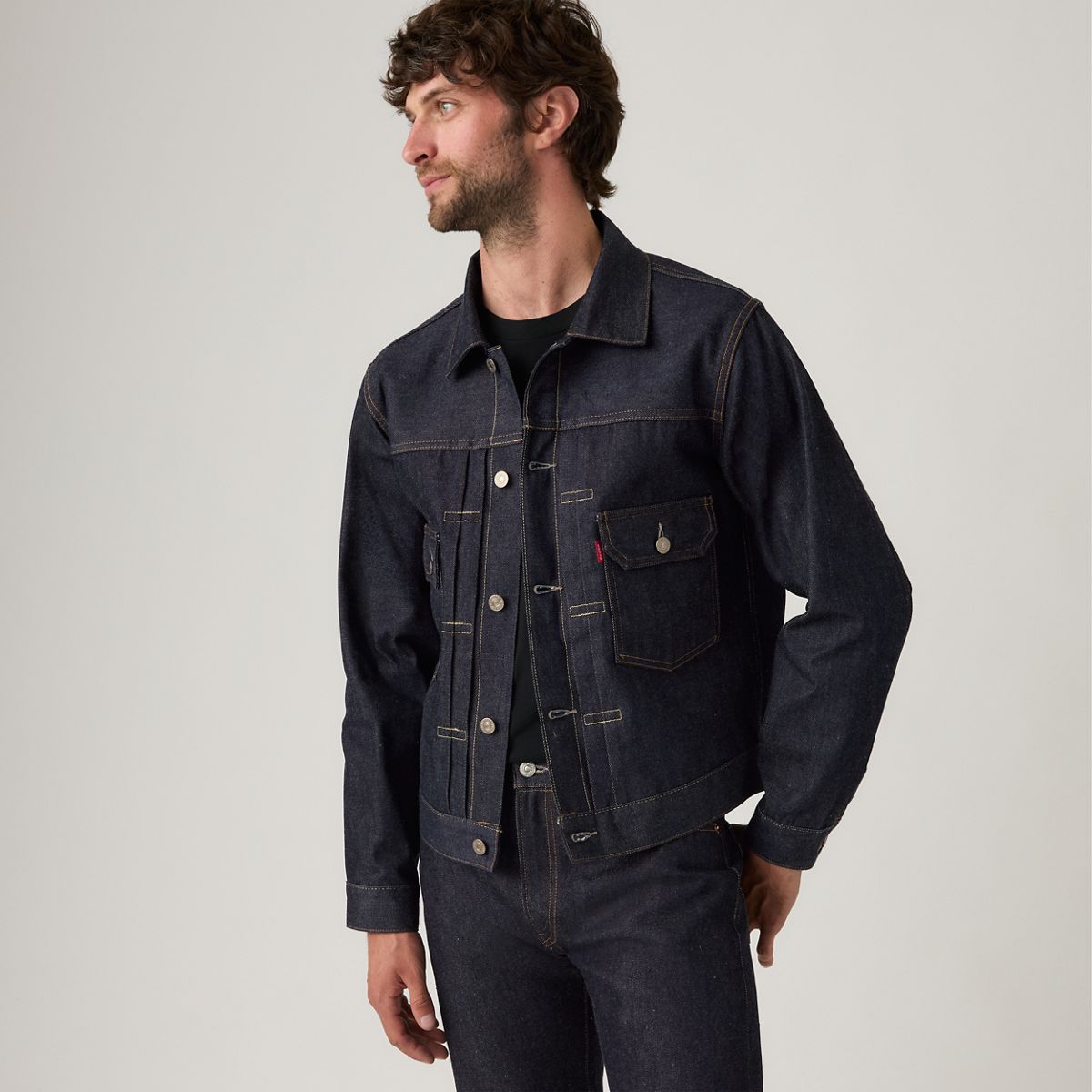 1953 Type II Selvedge Denim Trucker Jacket — Organic Rigid - Dark Wash