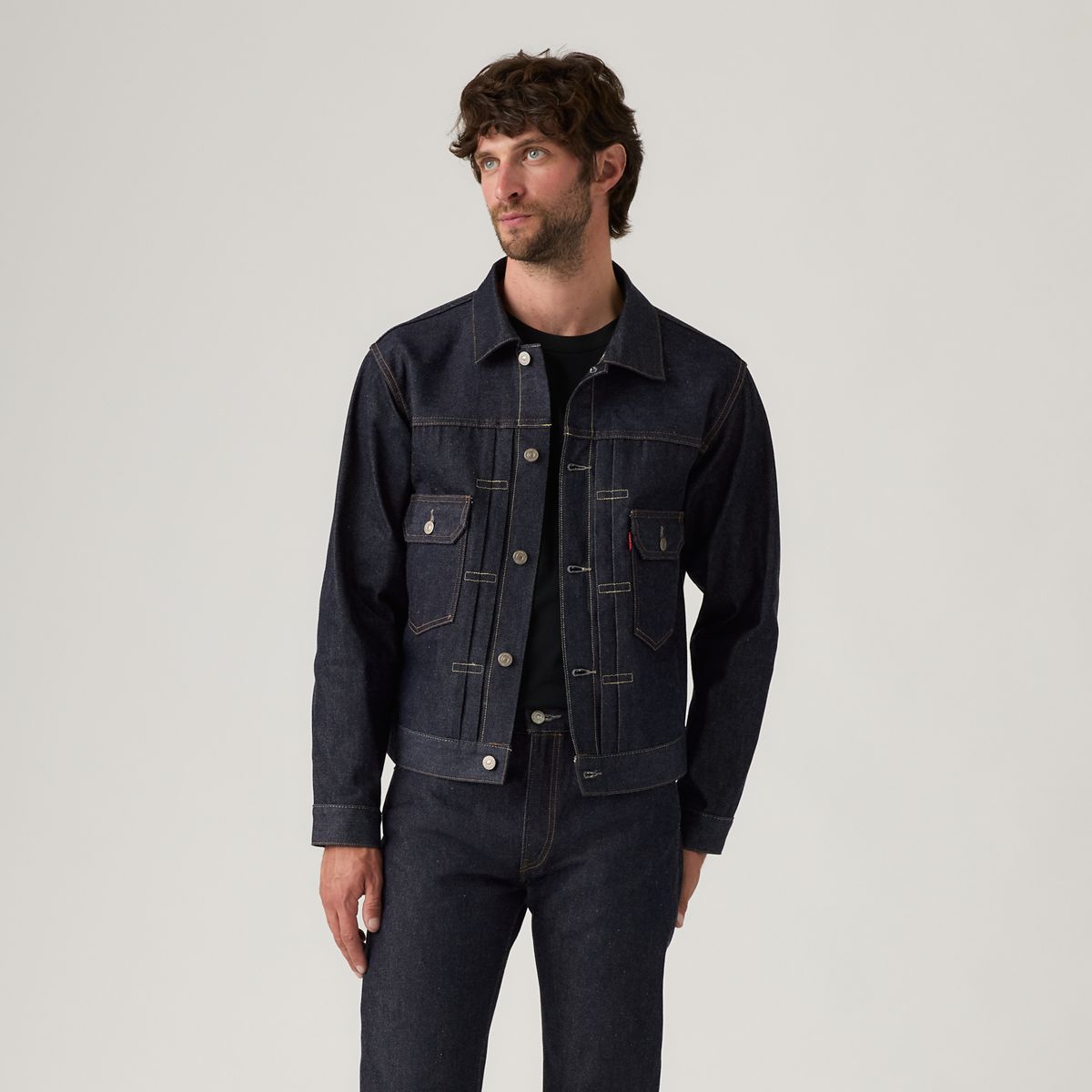 1953 Type II Selvedge Denim Trucker Jacket — Organic Rigid - Dark Wash