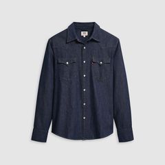 Barstow Standard Western Denim Shirt — Red Cast Rinse - Dark Wash 5
