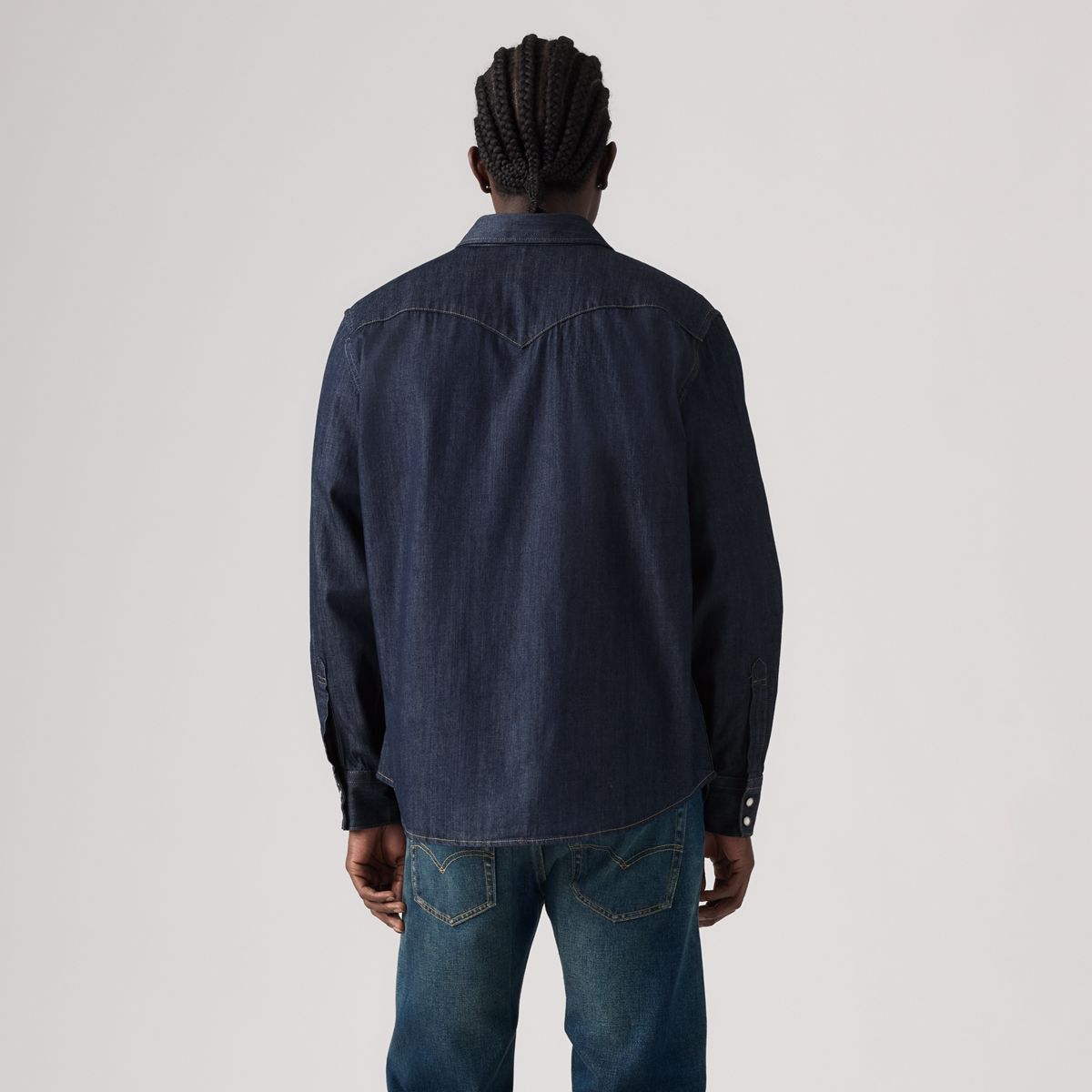 Barstow Standard Western Denim Shirt — Red Cast Rinse - Dark Wash