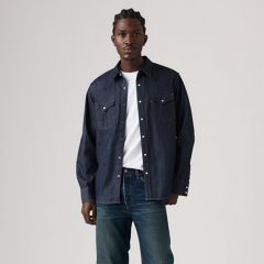 Barstow Standard Western Denim Shirt — Red Cast Rinse - Dark Wash 3