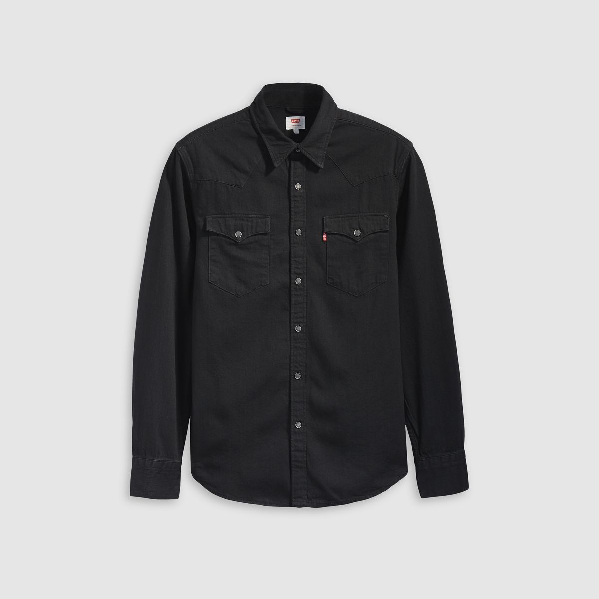 Barstow Standard Western Denim Shirt — Marble Black - Black