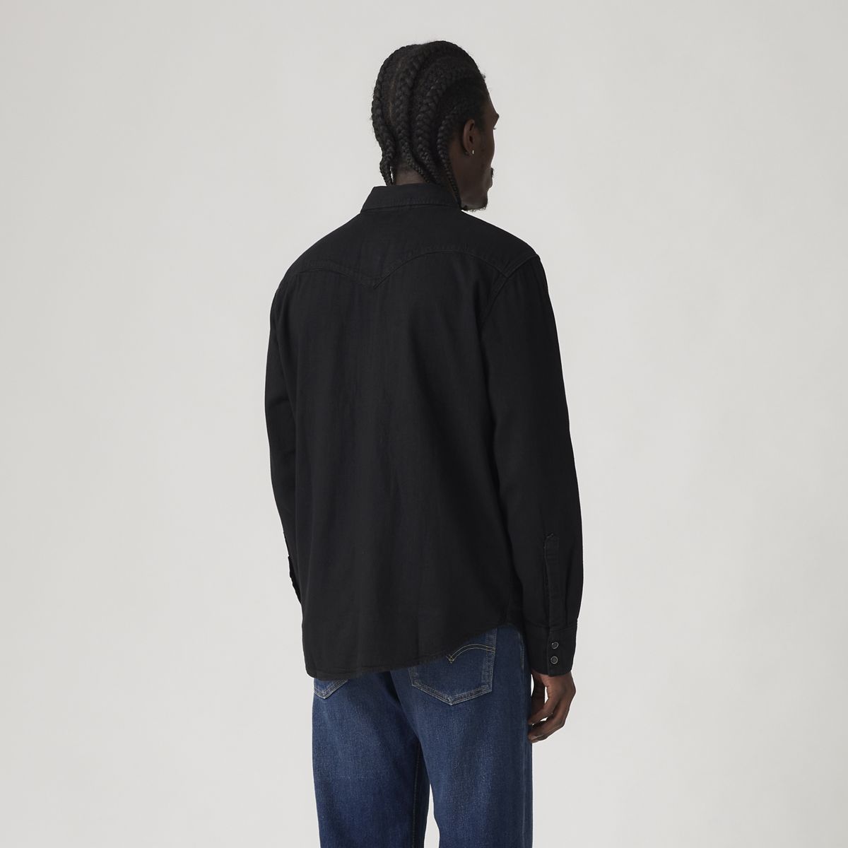 Barstow Standard Western Denim Shirt — Marble Black - Black