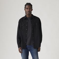 Barstow Standard Western Denim Shirt — Marble Black - Black 2