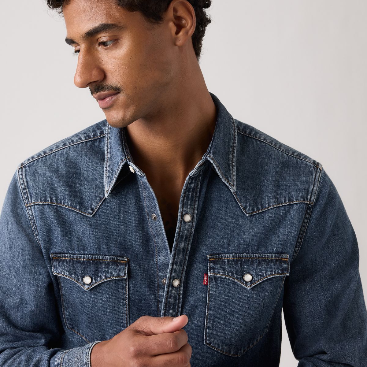 Barstow Standard Western Denim Shirt — Solucell Western - Medium Wash