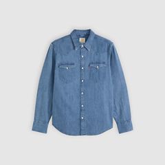 Barstow Standard Western Denim Shirt — Rustic Root Hills Worn-in - Blue 5