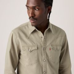 Barstow Standard Western Denim Shirt — Parris Summers Garment Dye - Tan 2