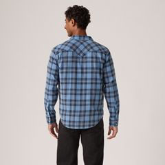 Barstow Standard Western Denim Shirt — Niklas Plaid Quiet H - Blue 4