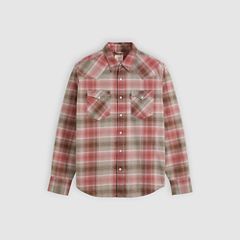 Barstow Standard Western Denim Shirt — Woodrow Plaid Earth Red - Red 5