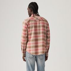 Barstow Standard Western Denim Shirt — Woodrow Plaid Earth Red - Red 4