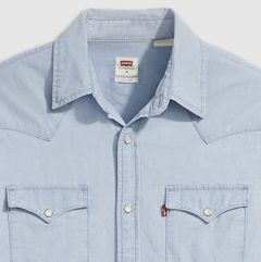 Classic Western Denim Shirt — Evergreen Lt Chambray - Blue 6