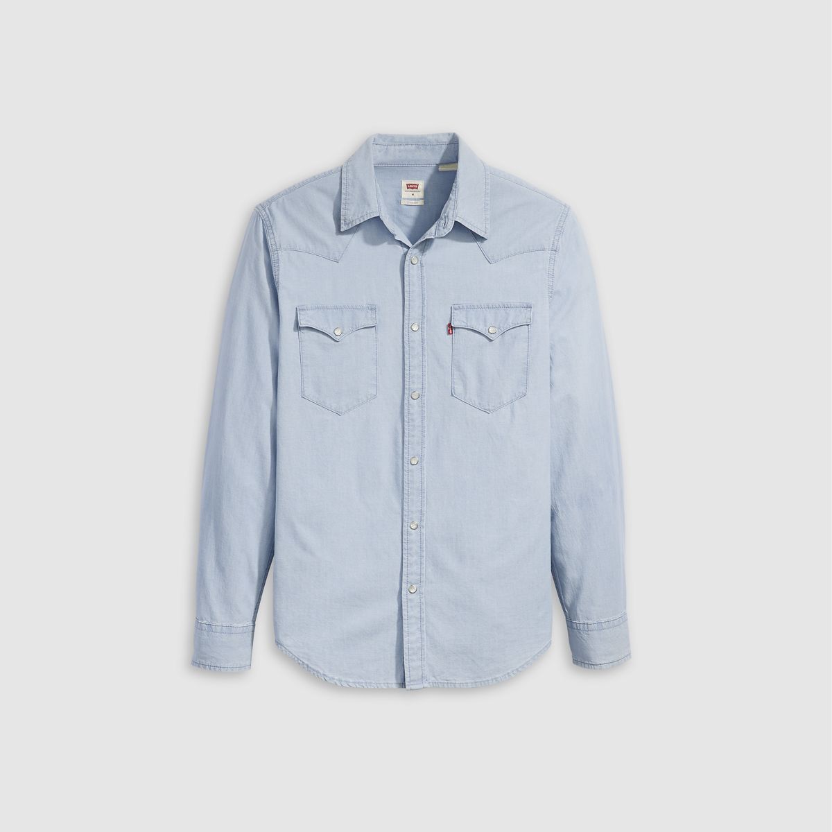Classic Western Denim Shirt — Evergreen Lt Chambray - Blue