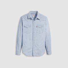 Classic Western Denim Shirt — Evergreen Lt Chambray - Blue 5