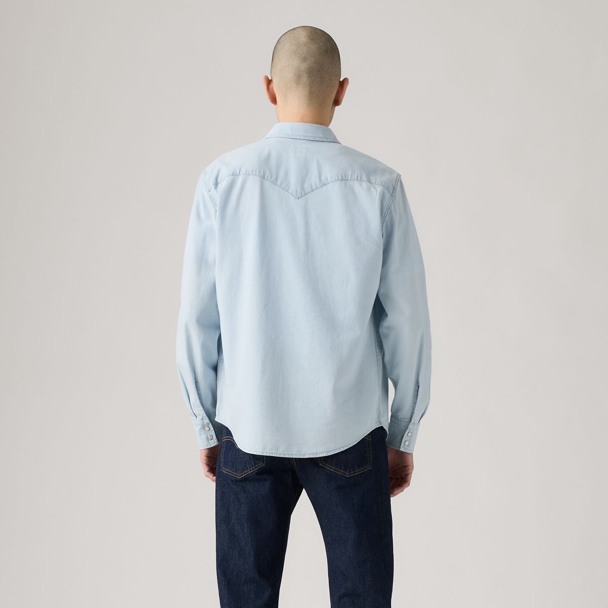 Classic Western Denim Shirt — Evergreen Lt Chambray - Blue