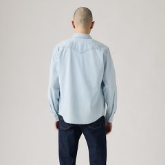 Classic Western Denim Shirt — Evergreen Lt Chambray - Blue 3