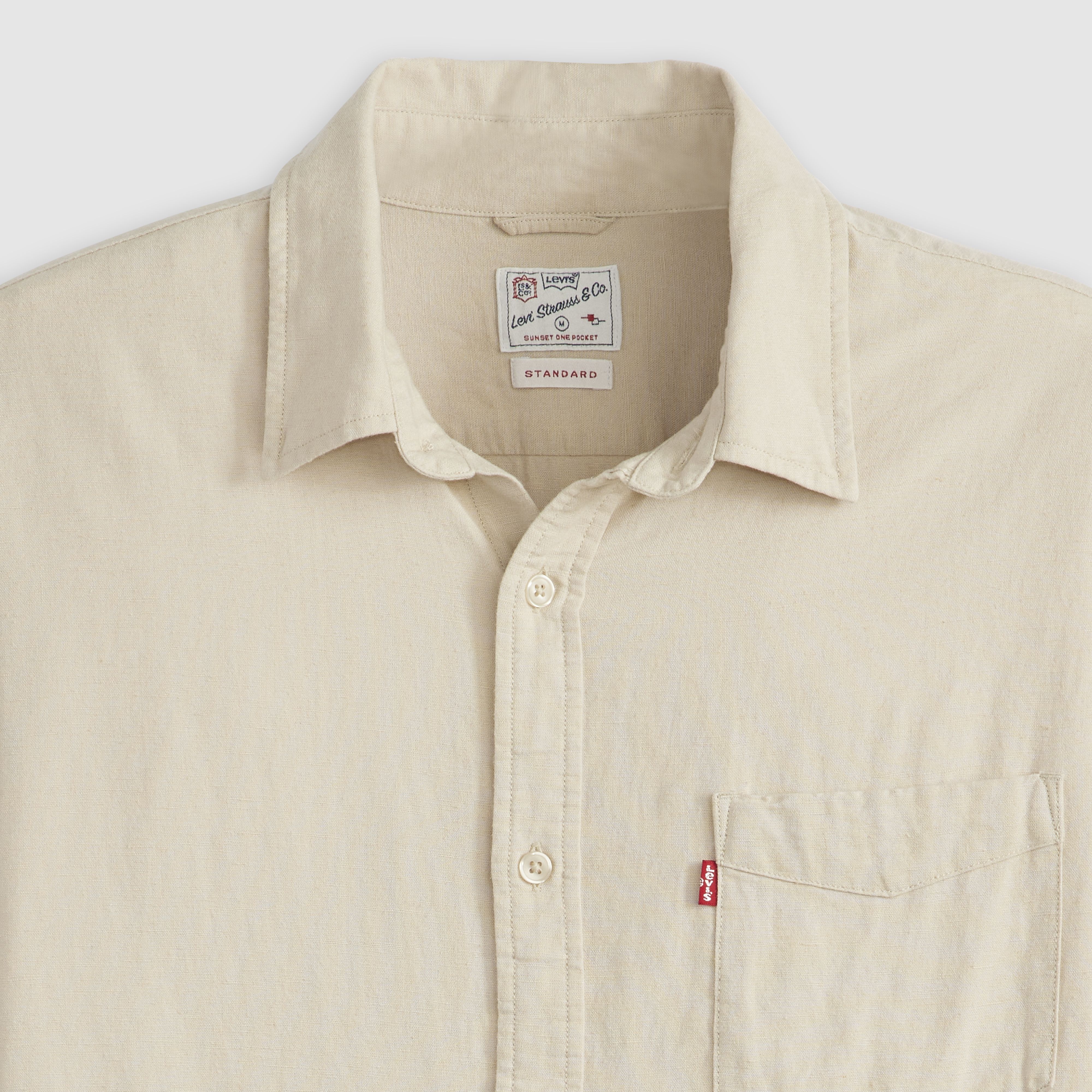 Sunset One Pocket Cotton Linen Standard Fit Shirt 6