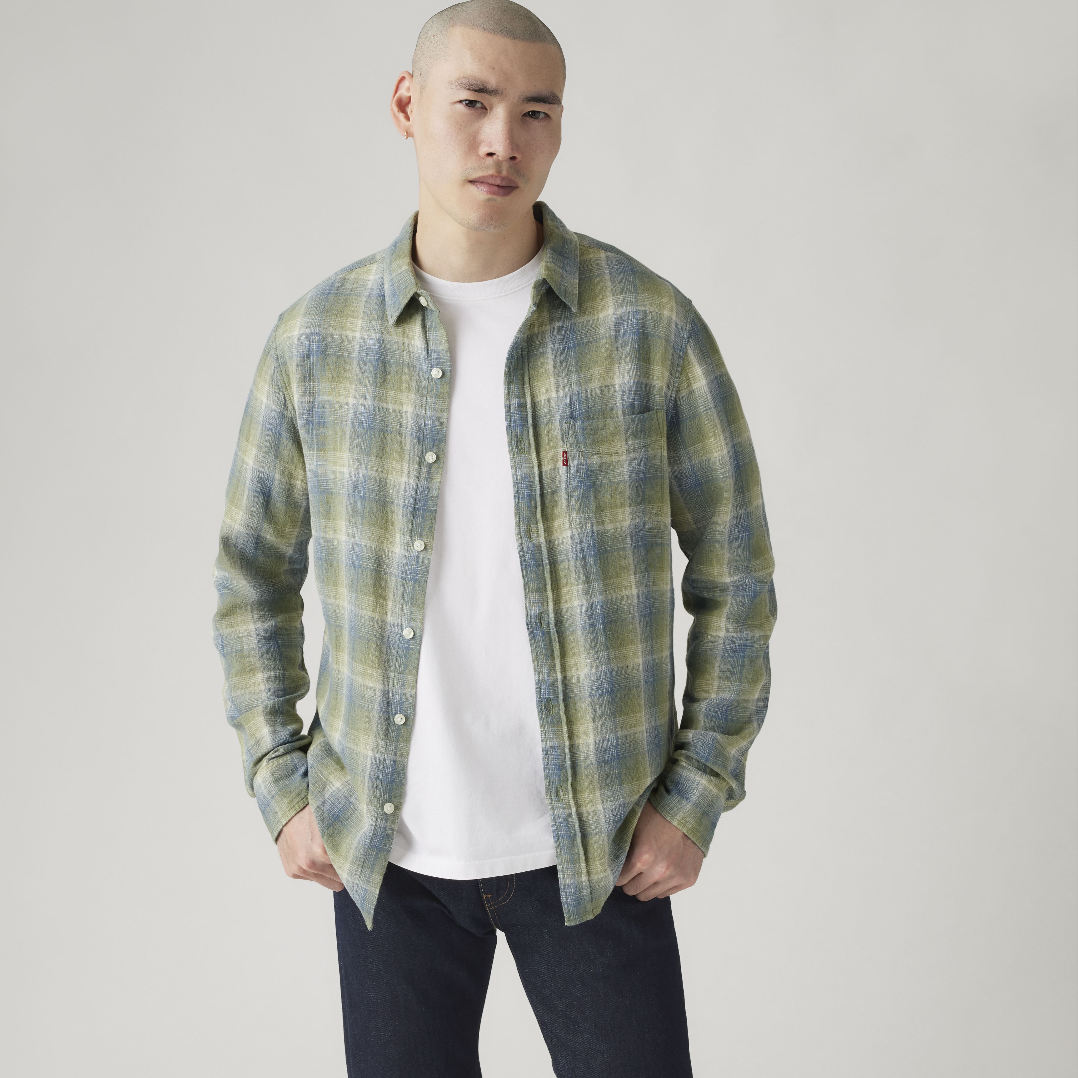 Sunset One Pocket Cotton Linen Standard Fit Shirt 1