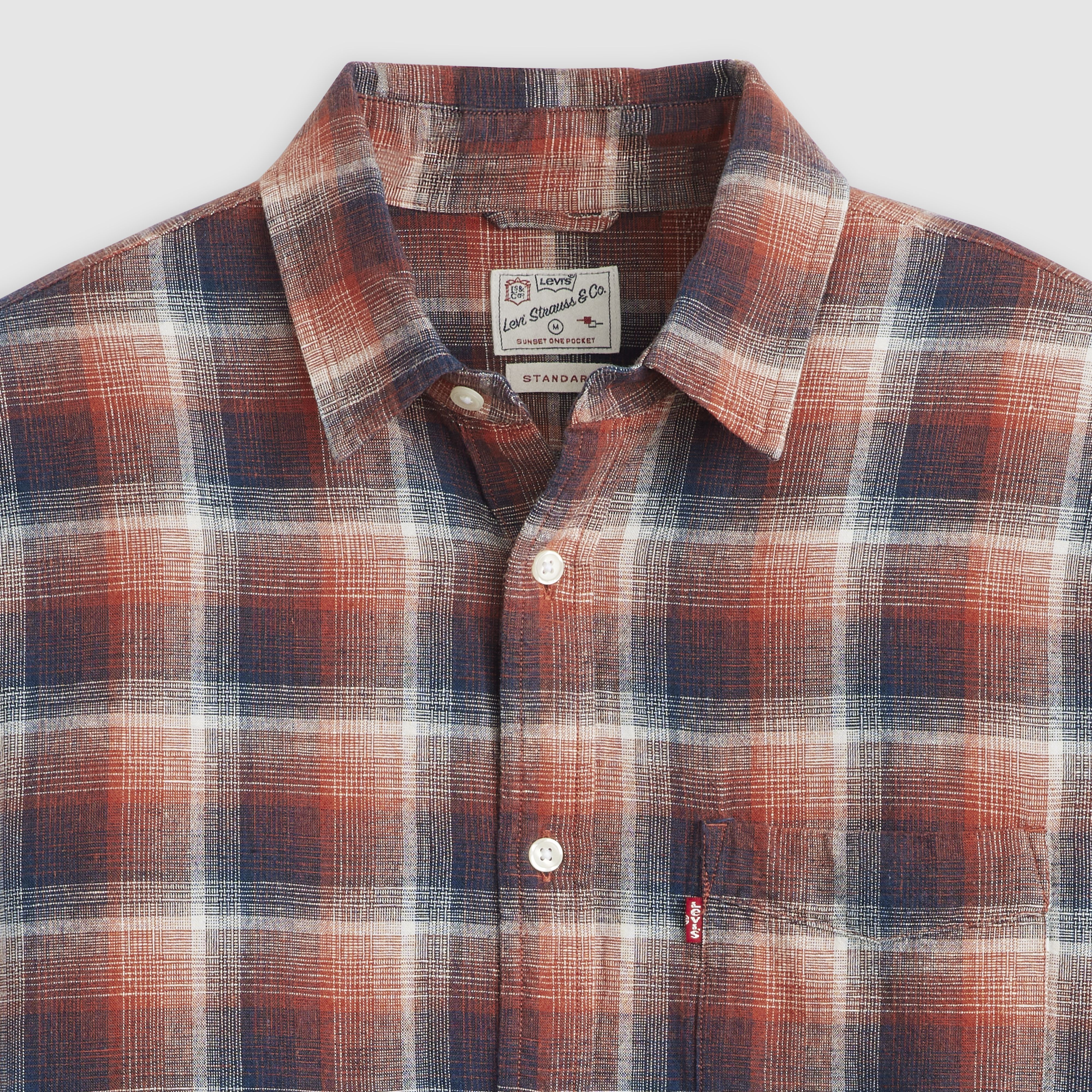 Sunset One Pocket Cotton Linen Standard Fit Shirt 7