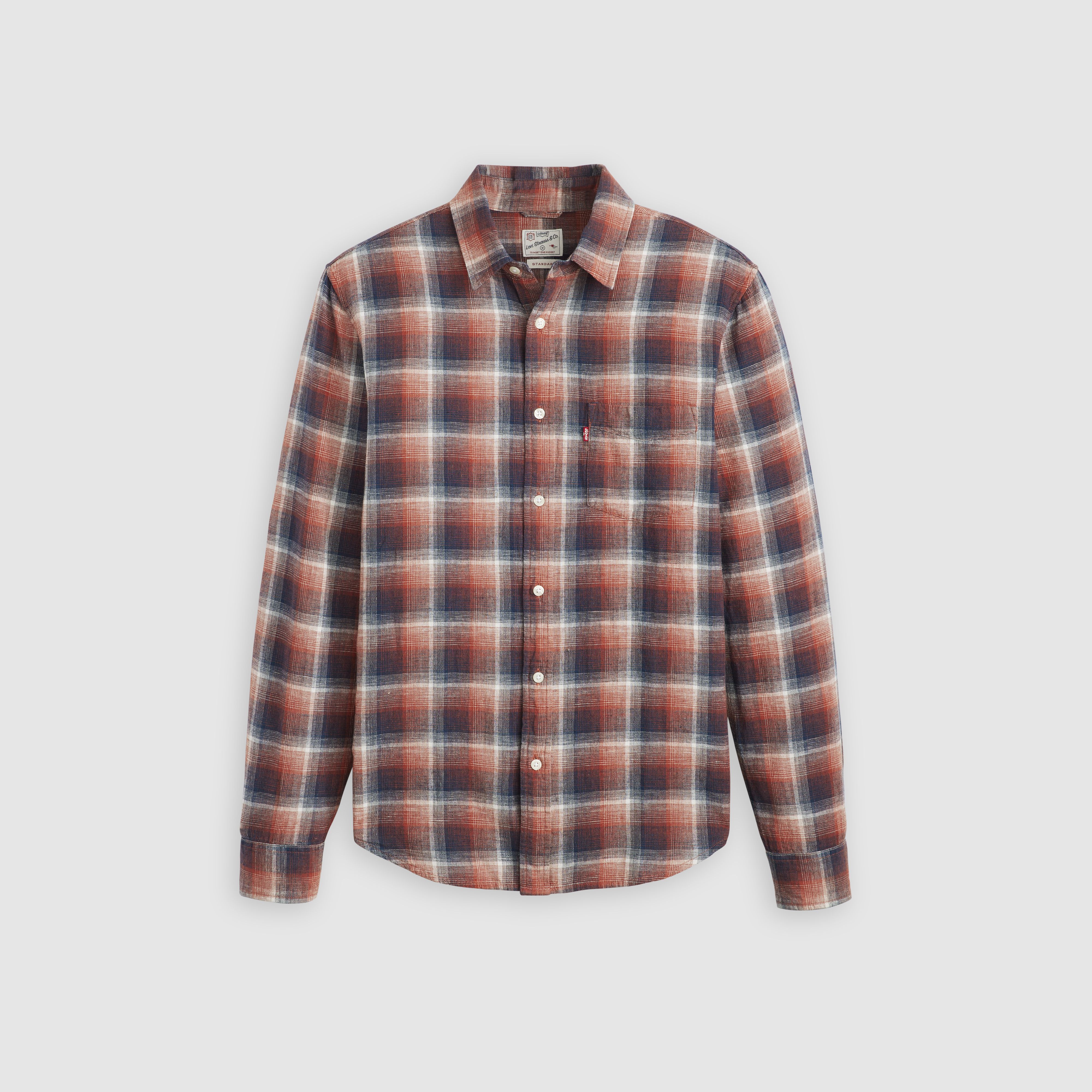 Sunset One Pocket Cotton Linen Standard Fit Shirt 6