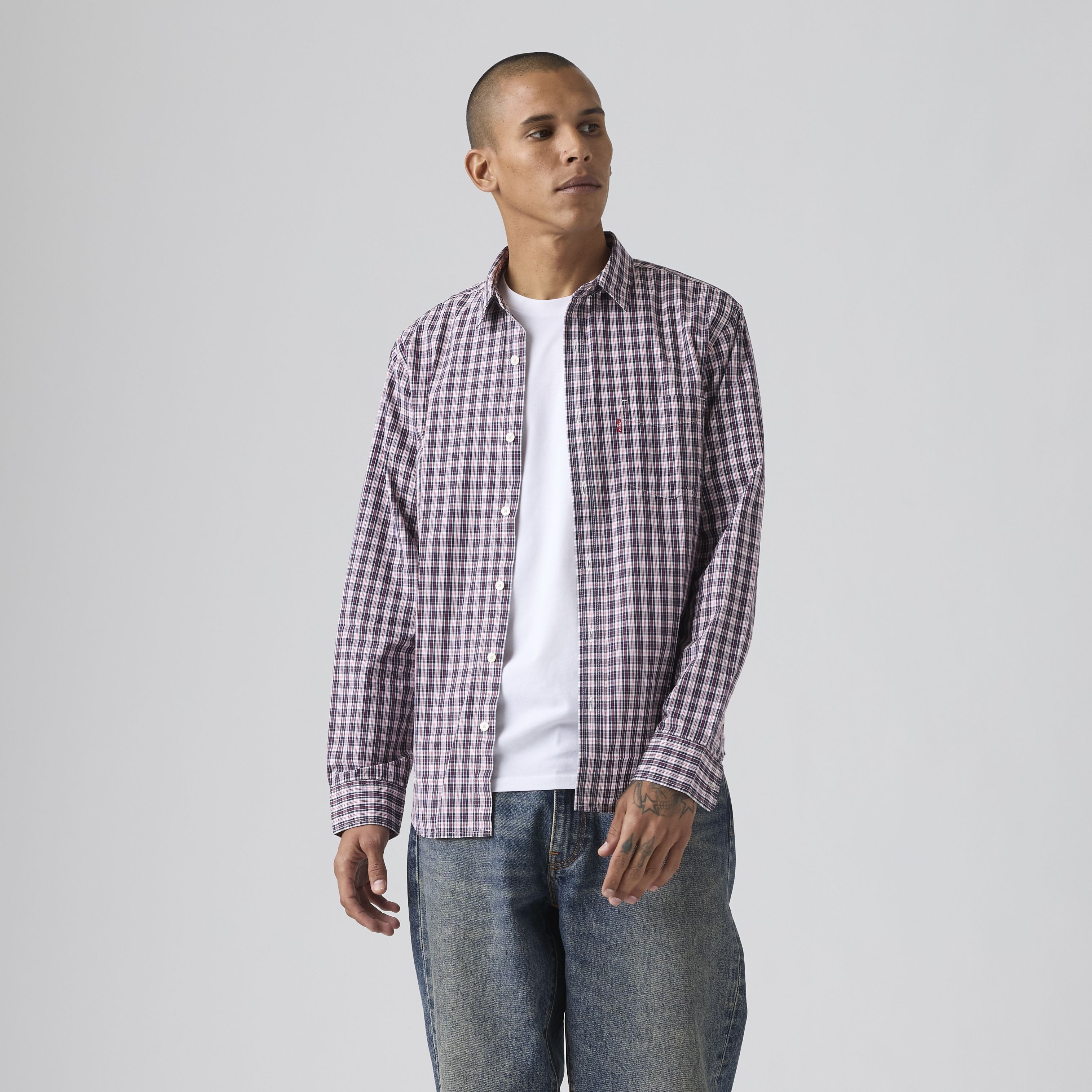 Sunset One Pocket Standard Fit Poplin Shirt 8