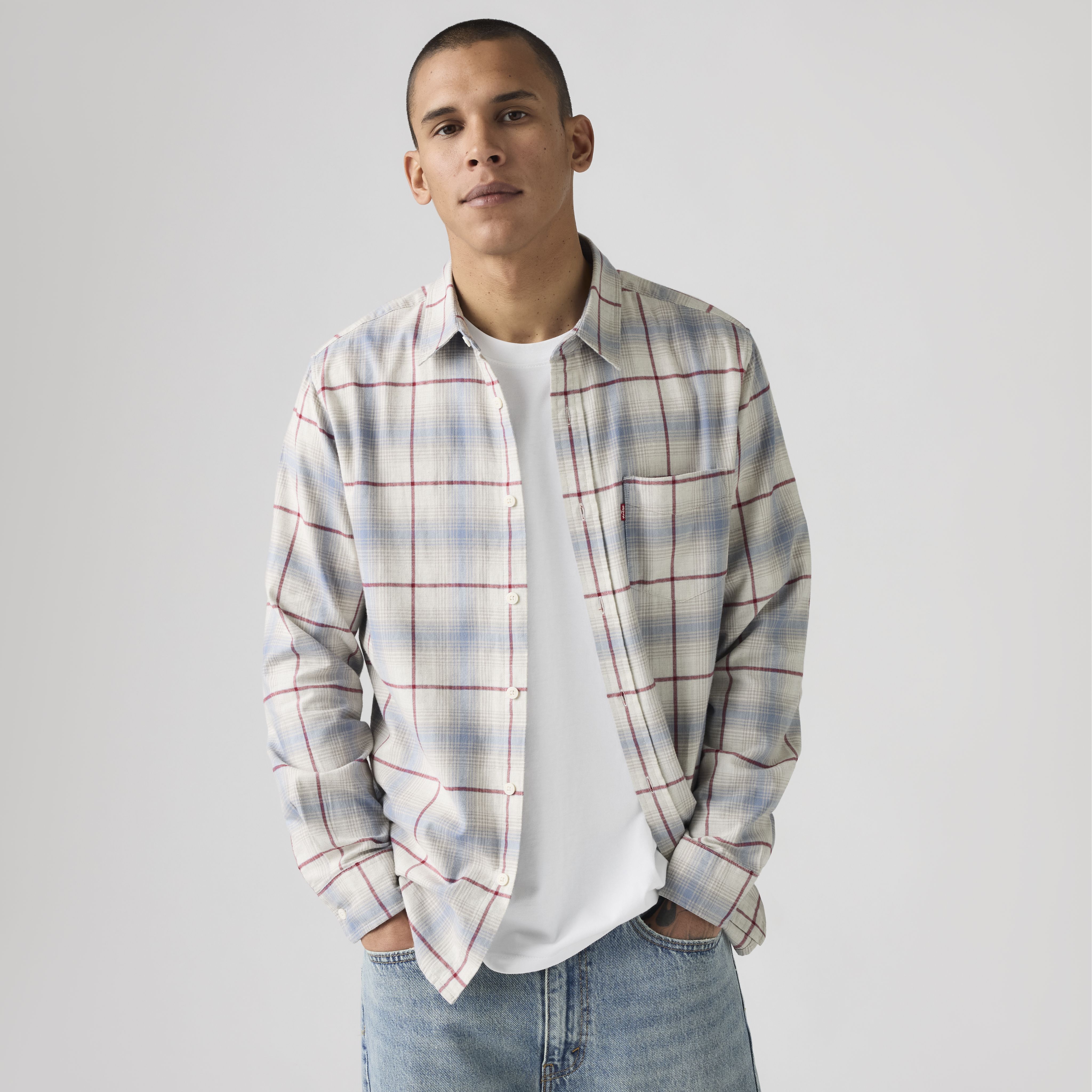 Classic One Pocket Standard Fit Flannel Shirt 1