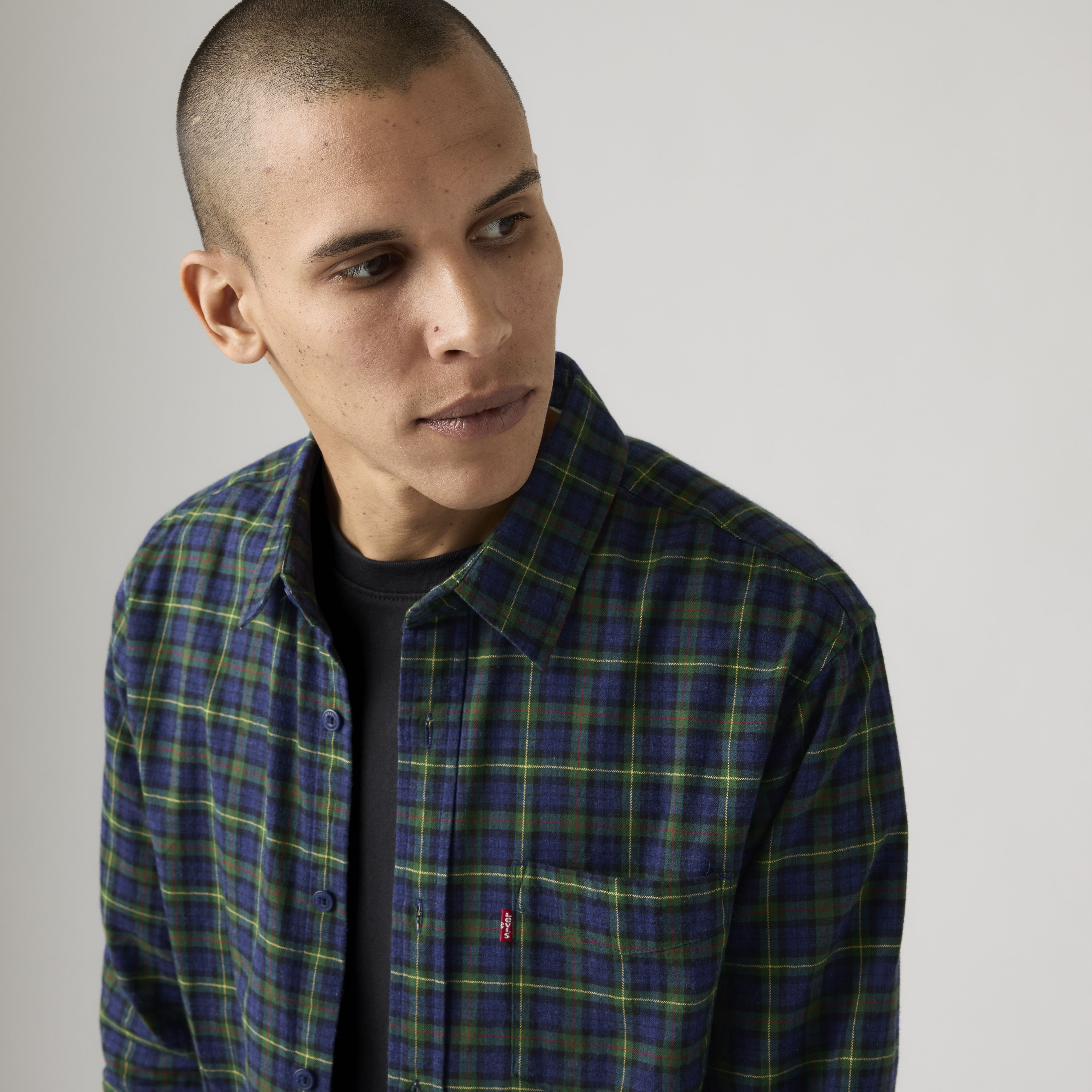 Classic One Pocket Standard Fit Flannel Shirt 2