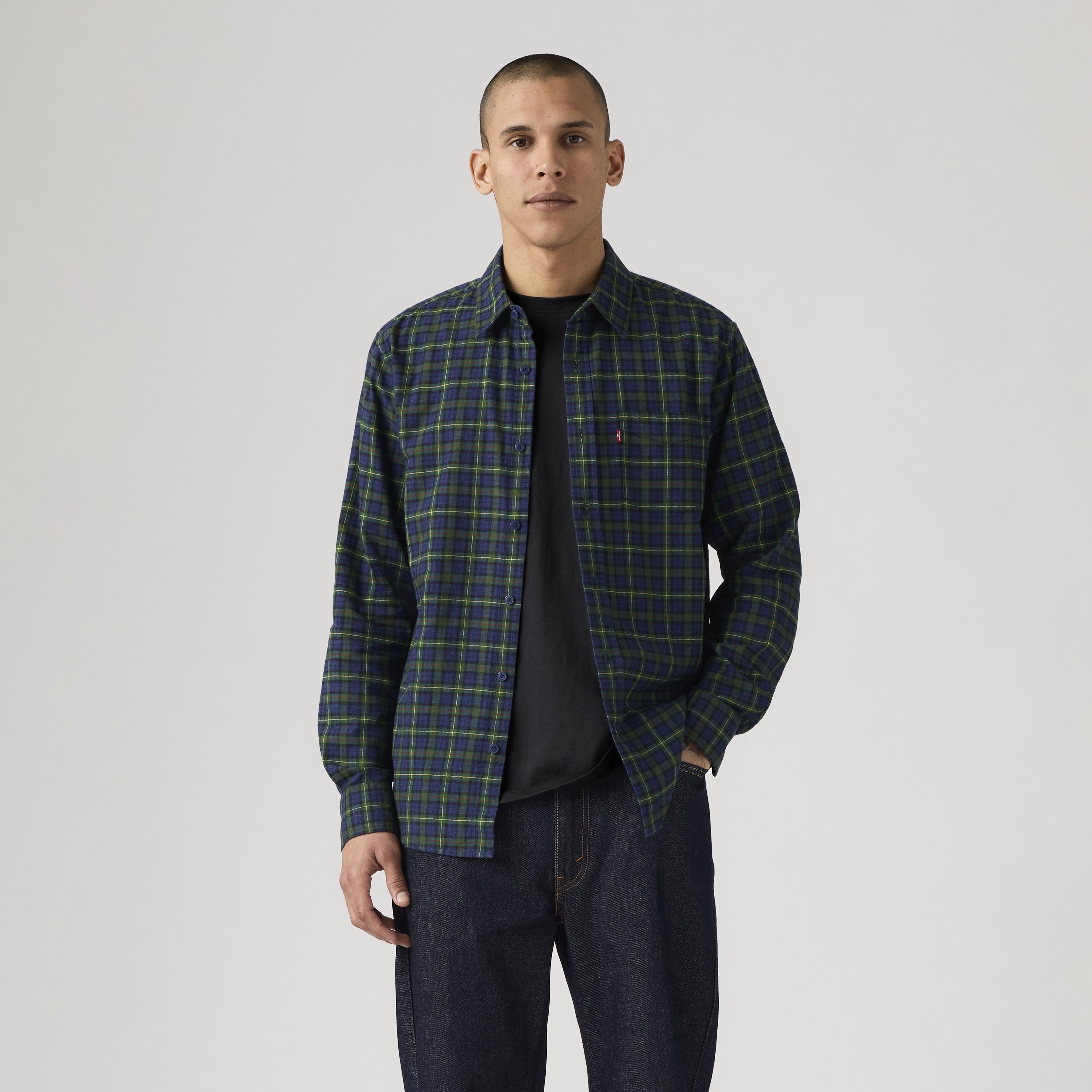 Classic One Pocket Standard Fit Flannel Shirt 12