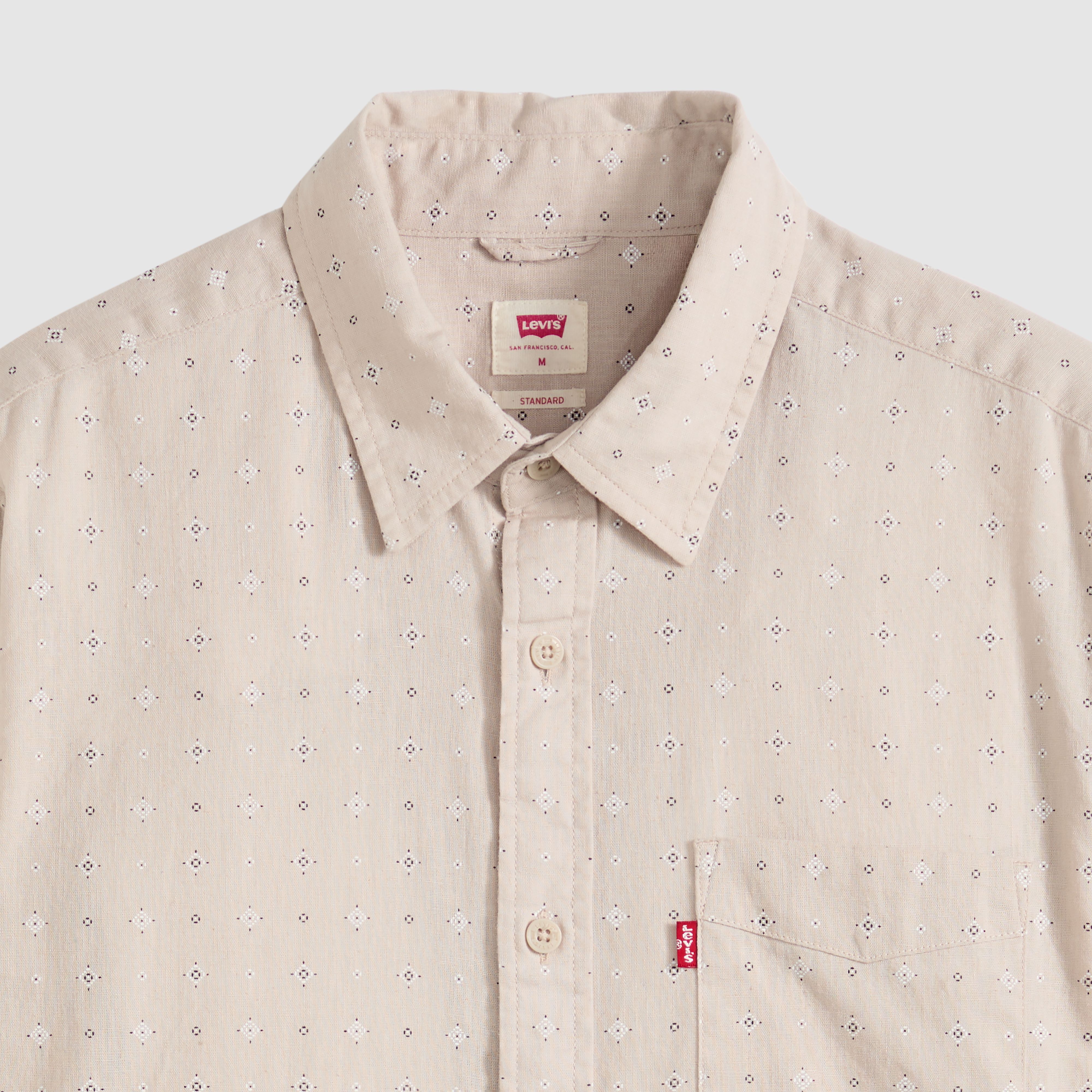 Classic One Pocket Standard Fit Cotton Linen Shirt 6
