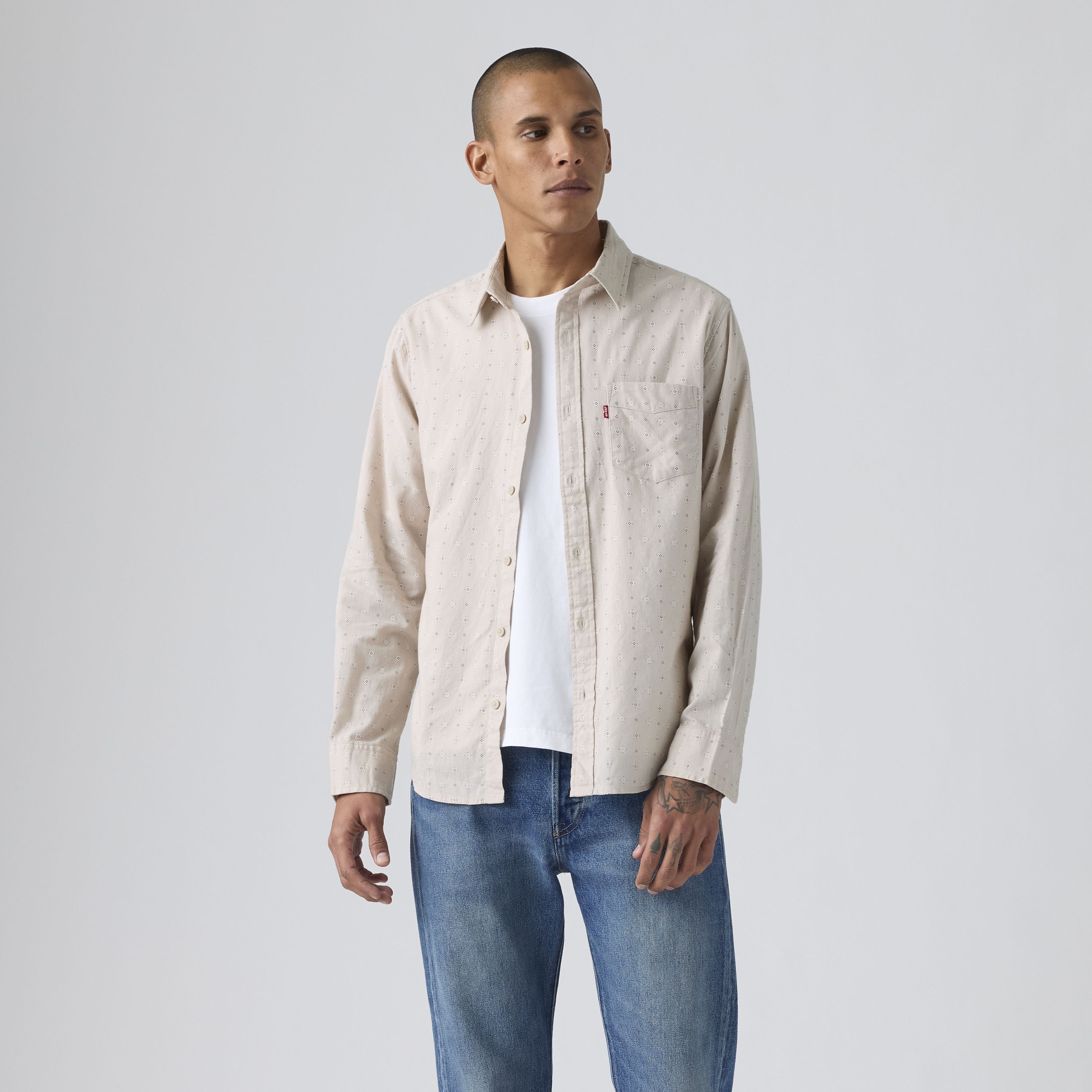 Classic One Pocket Standard Fit Cotton Linen Shirt 3