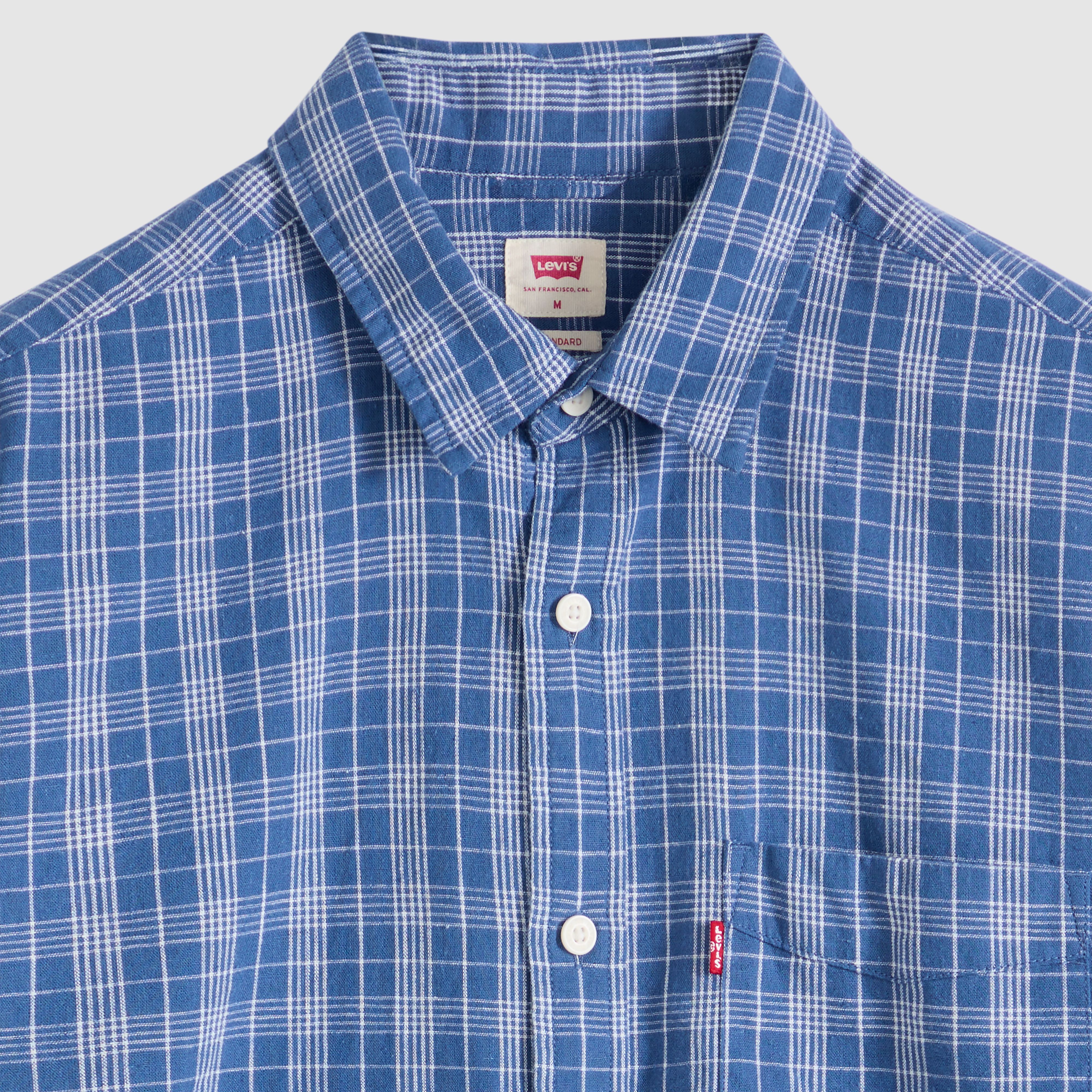 Classic One Pocket Standard Fit Cotton Linen Shirt 6