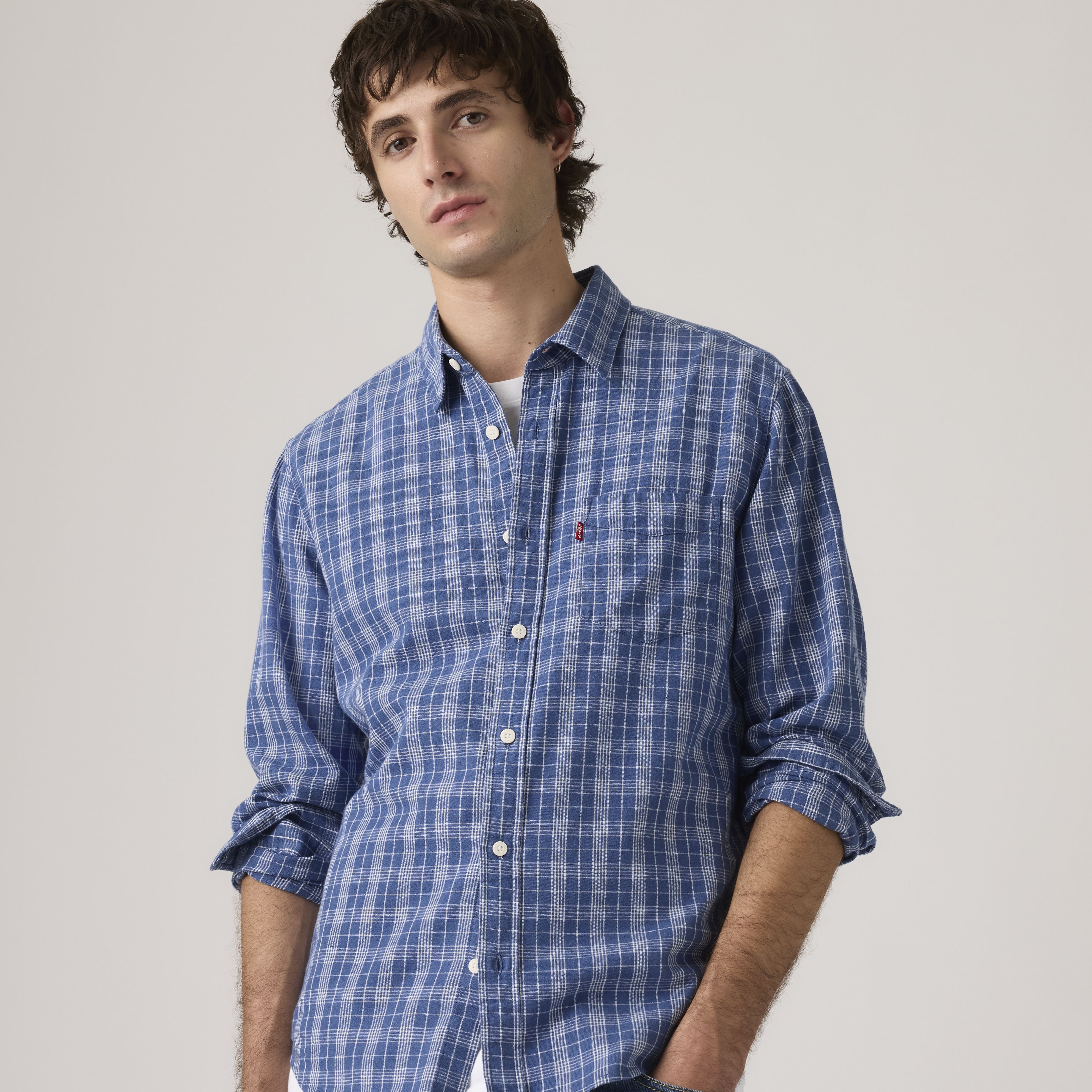 Classic One Pocket Standard Fit Cotton Linen Shirt 5